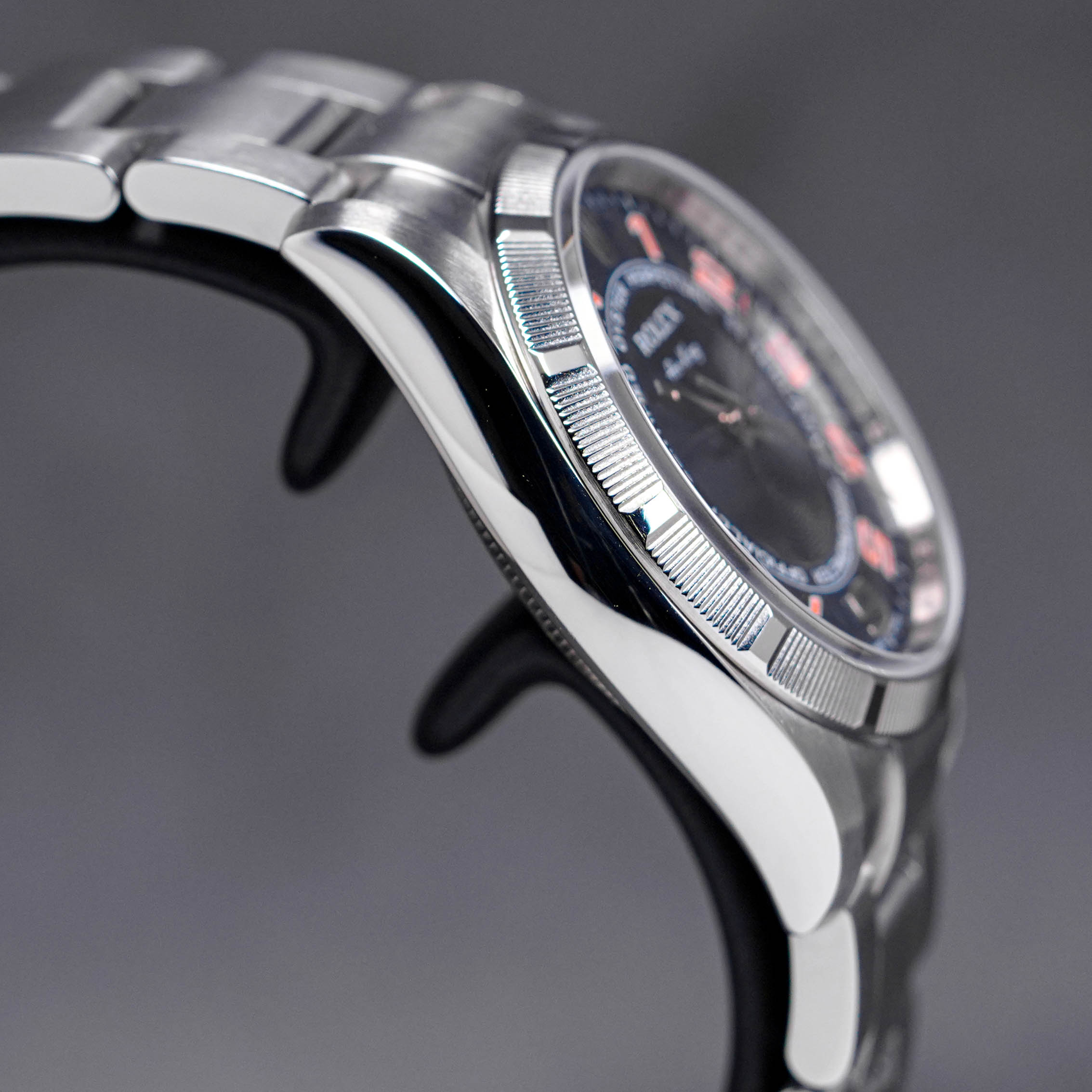 AIR KING 34MM ENGINE-TURNED BEZEL BLUE ARABIC DIAL (WATCH ONLY-CIRCA 2008)