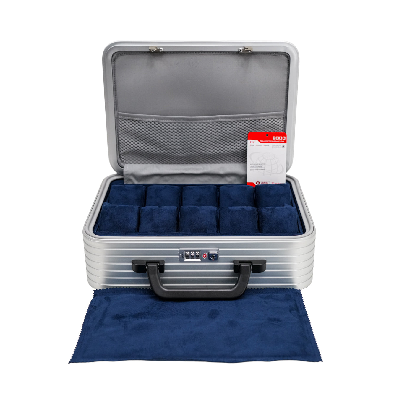 ALUMINUM WATCHES SUIT CASE 10 SLOT (SILVER)