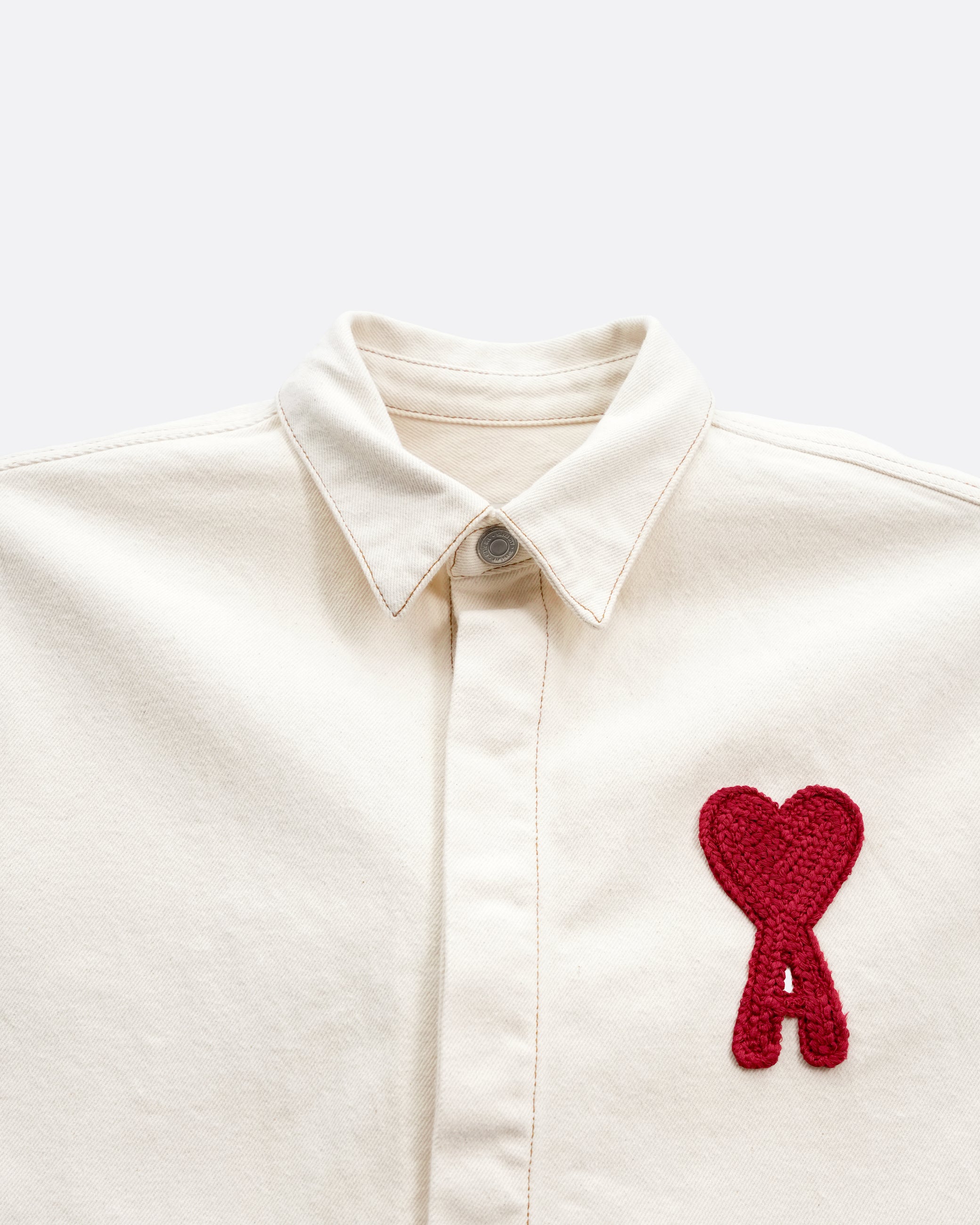 OVERSIZED COTTON DENIM JACKET IVORY SIZE M