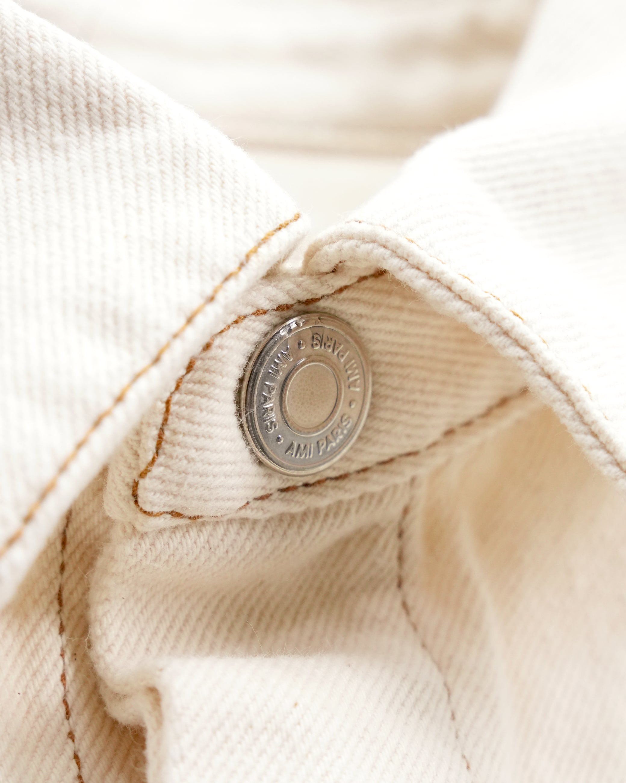 OVERSIZED COTTON DENIM JACKET IVORY SIZE M