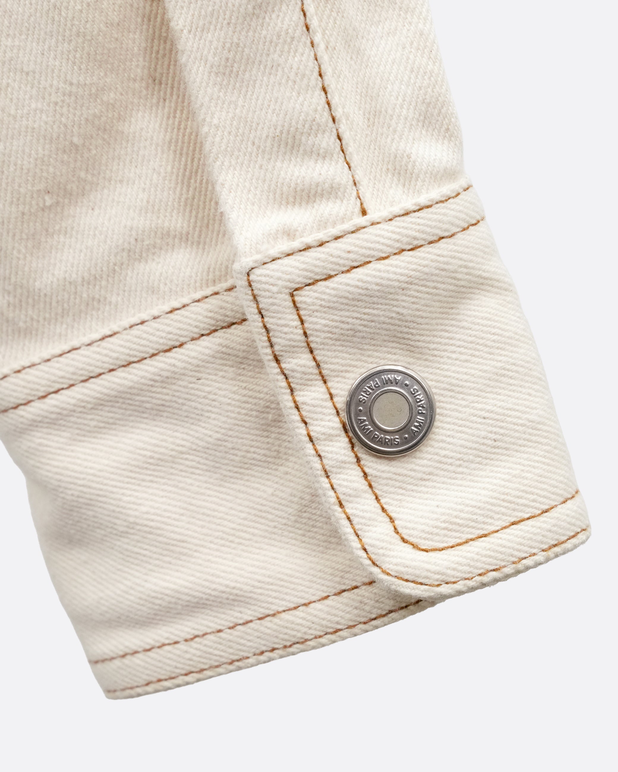 OVERSIZED COTTON DENIM JACKET IVORY SIZE M