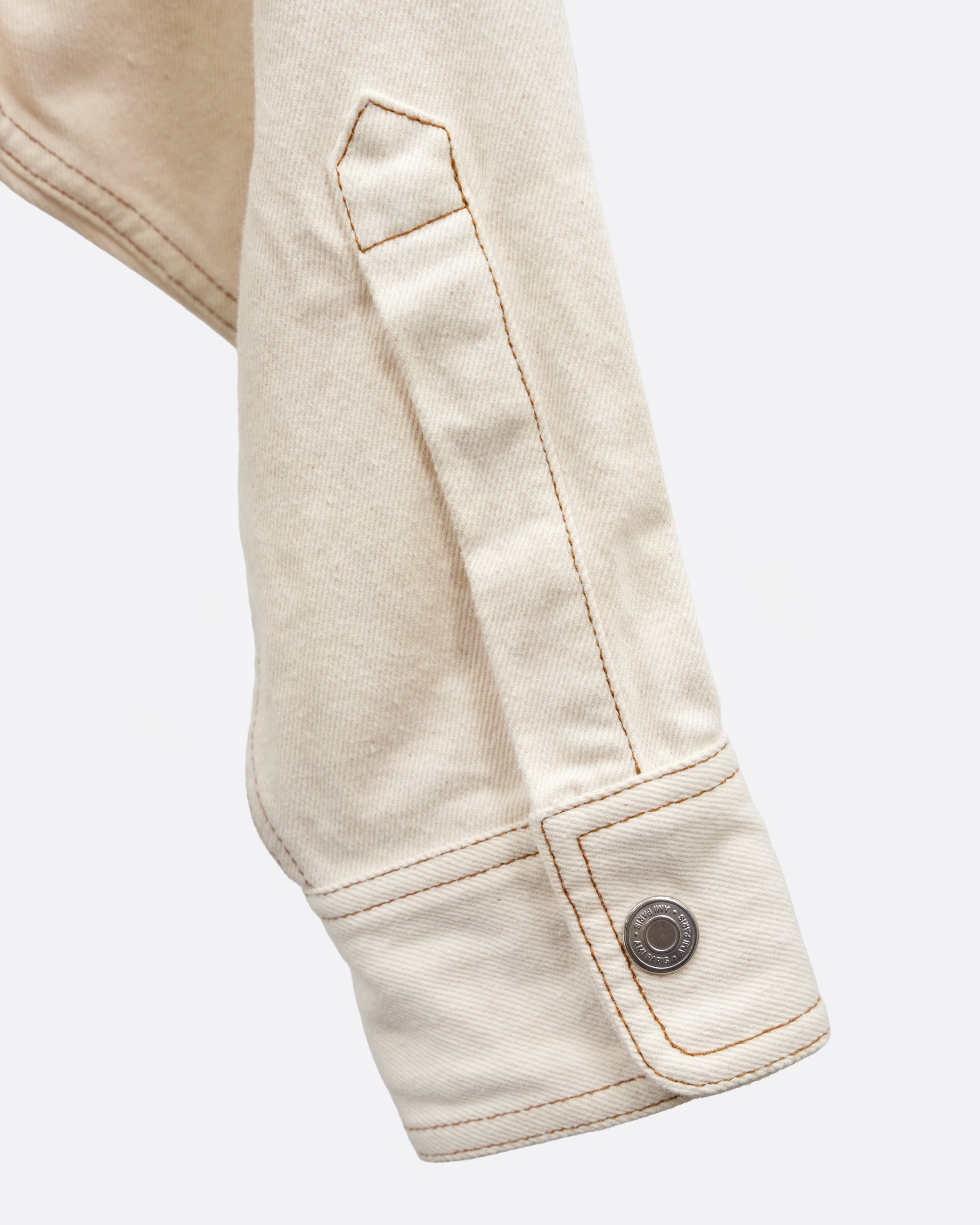 OVERSIZED COTTON DENIM JACKET IVORY SIZE M