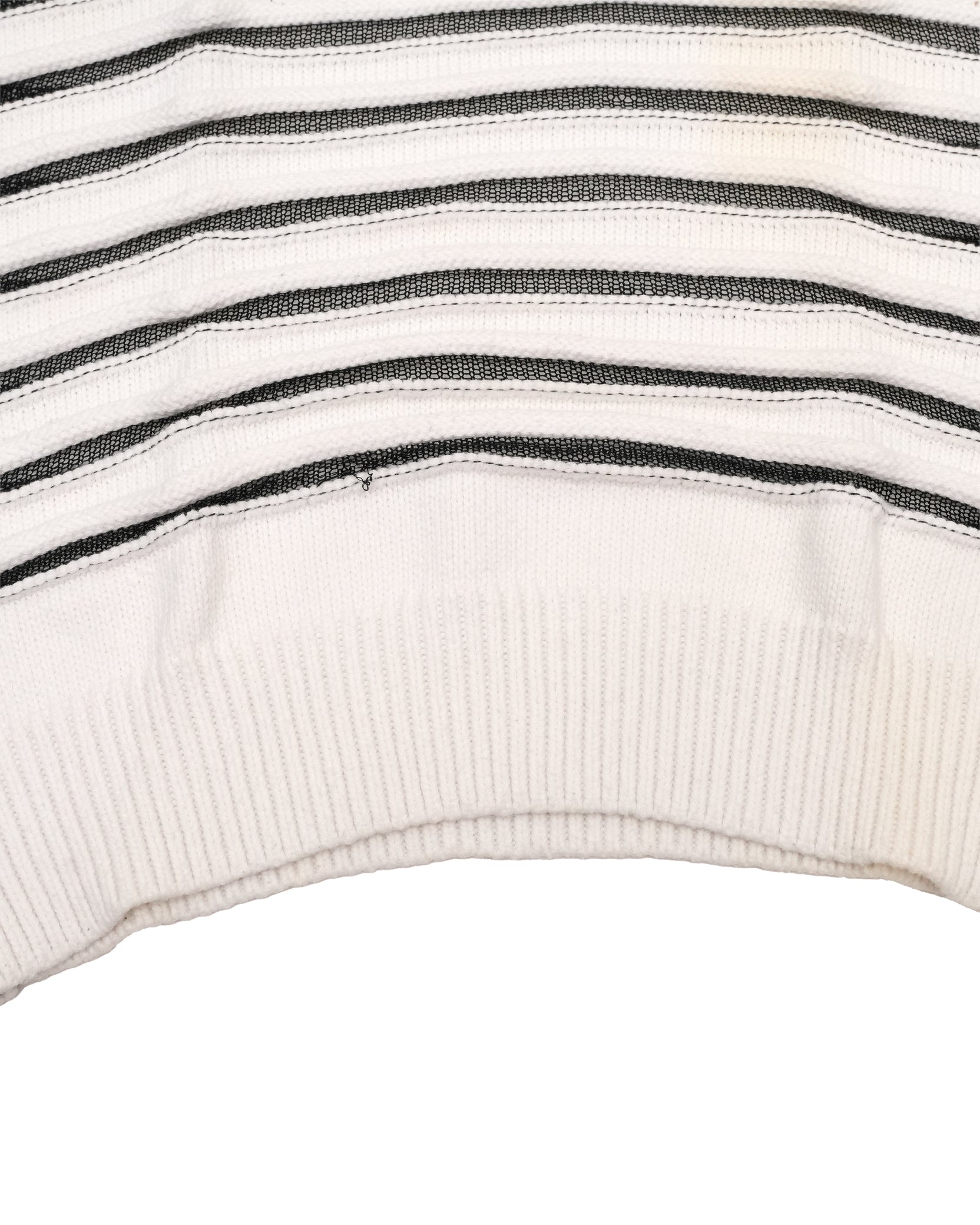 STRIPED KNITTED WHITE VEST – SIZE S