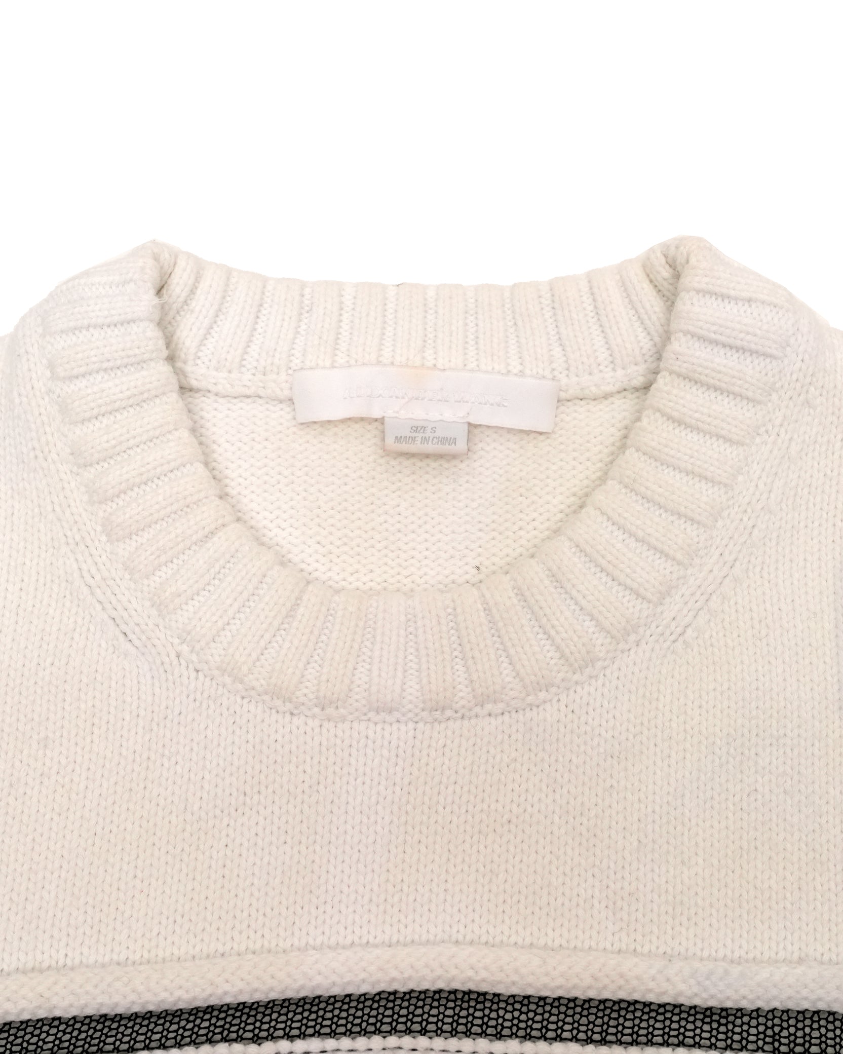 STRIPED KNITTED WHITE VEST – SIZE S