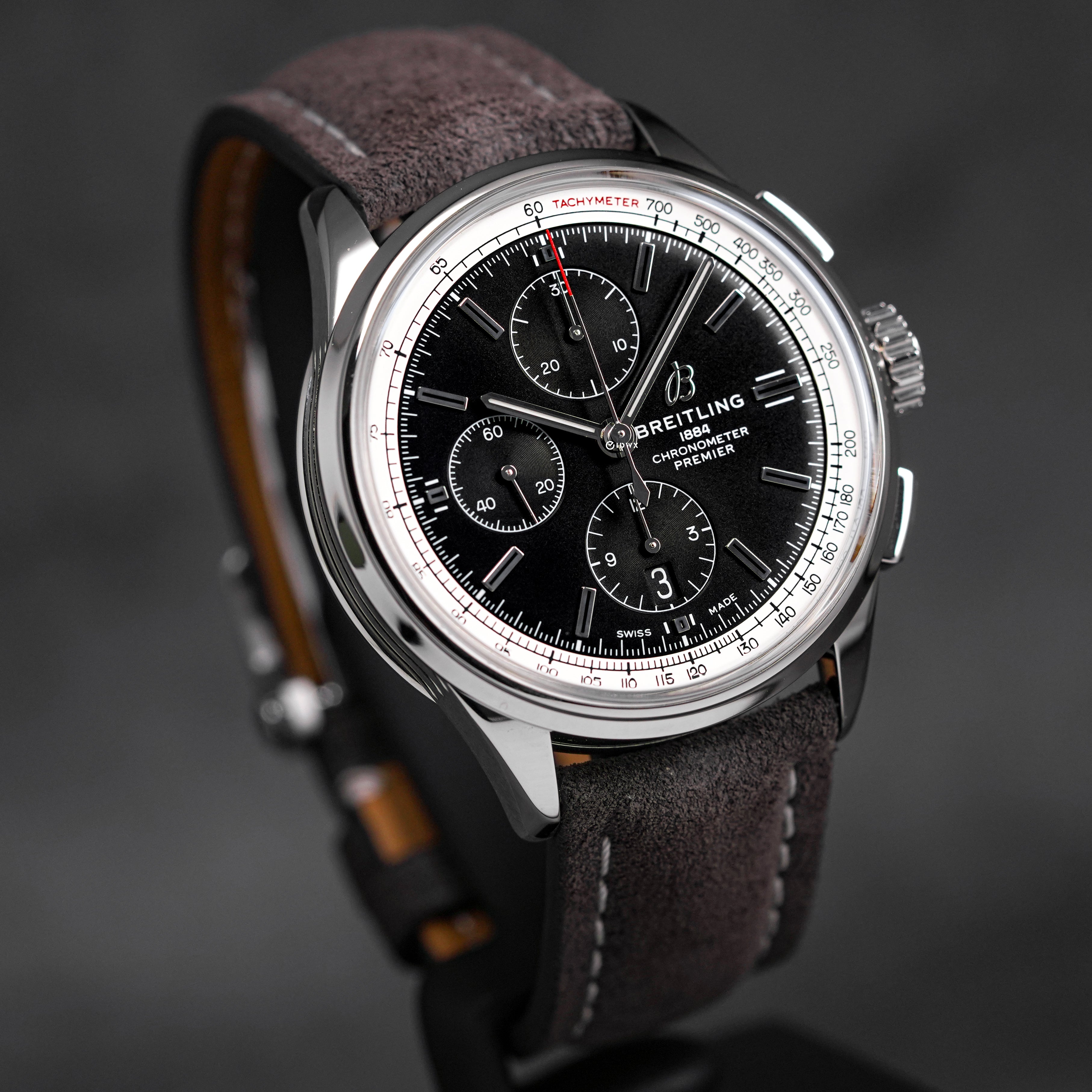 PREMIER CHRONOGRAPH 42MM BLACK DIAL LEATHER STRAP (2022)