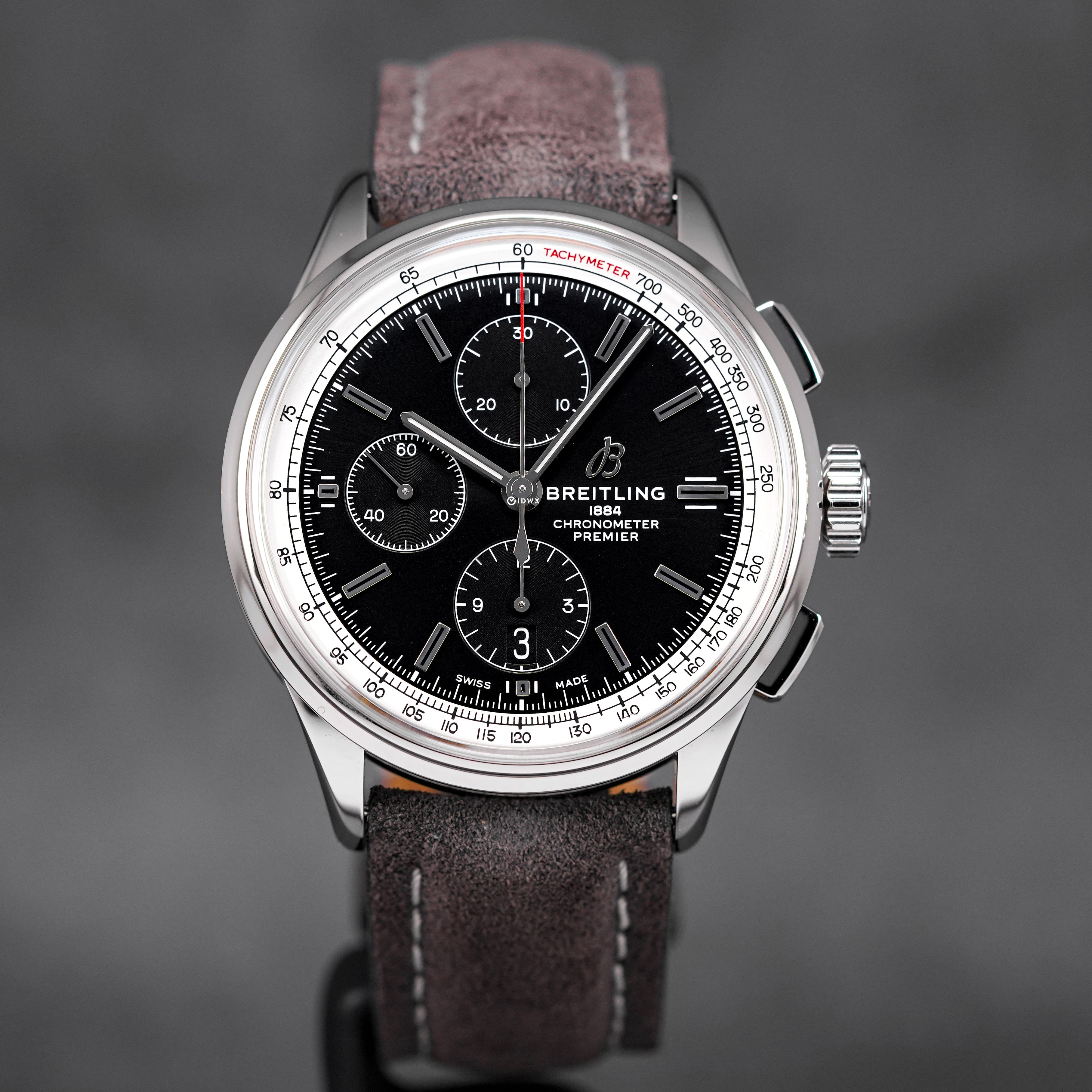 PREMIER CHRONOGRAPH 42MM BLACK DIAL LEATHER STRAP (2022)