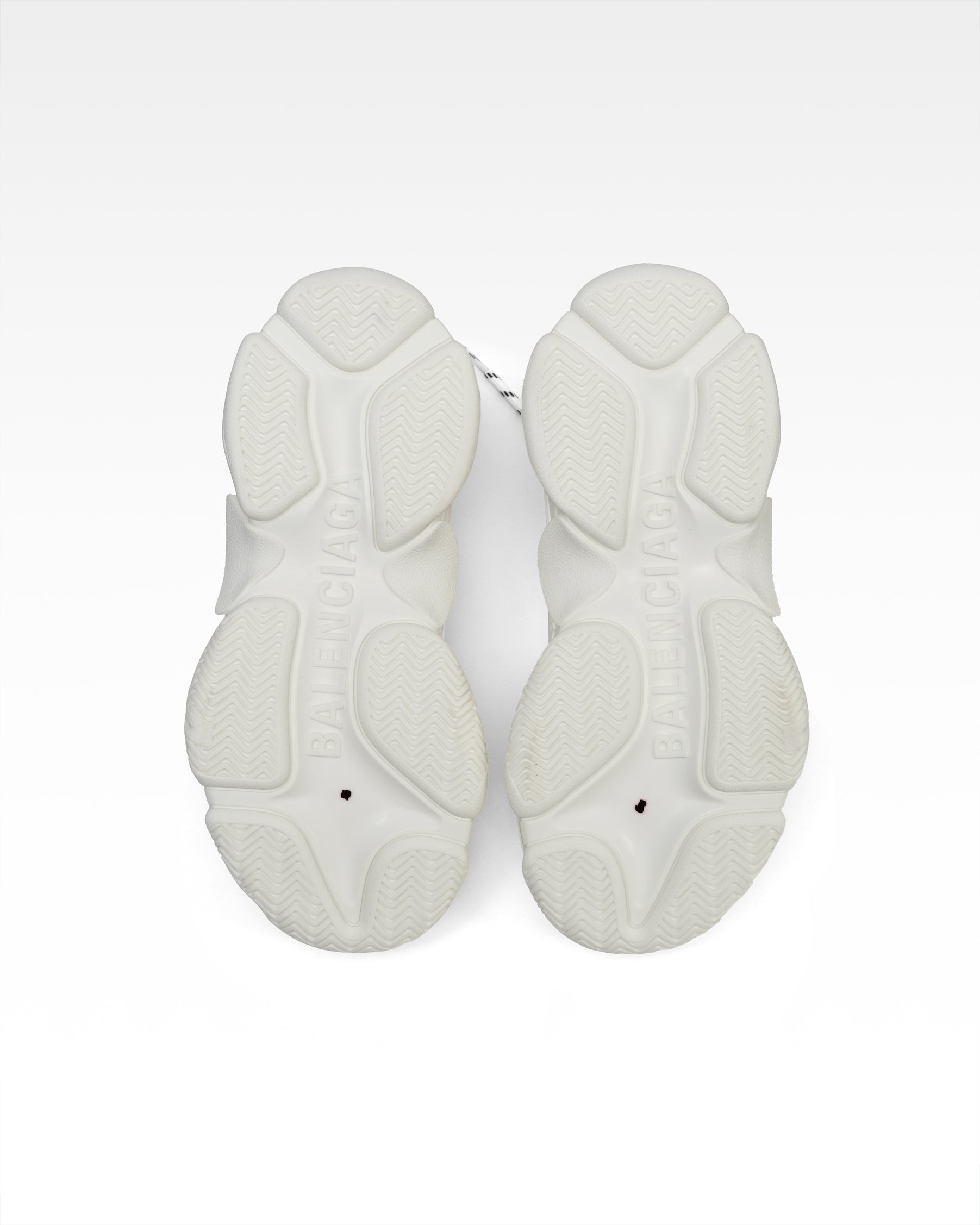 TRIPLE S SNEAKERS LADIES WHITE X BLACK ALL OVER LOGO – SIZE 37