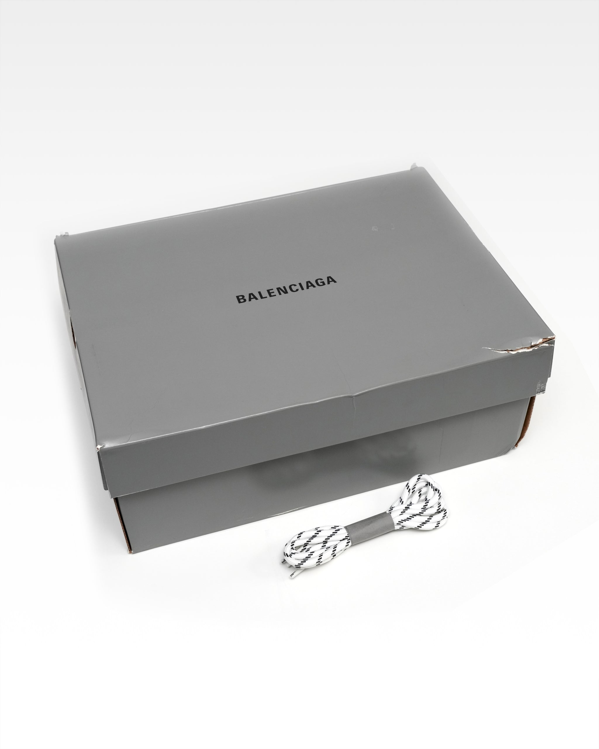 TRIPLE S SNEAKERS LADIES WHITE X BLACK ALL OVER LOGO – SIZE 37