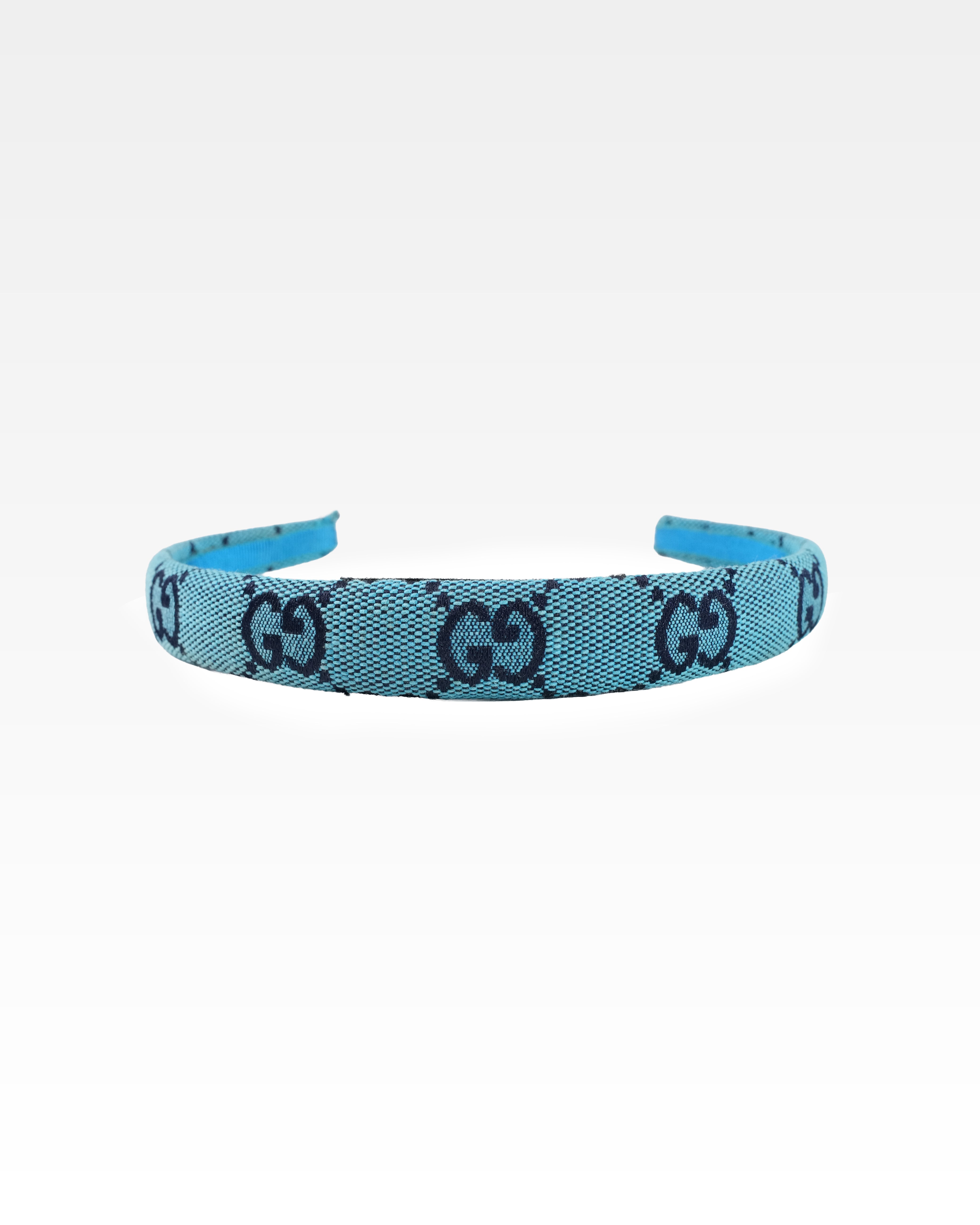 BLUE GG MONOGRAM CANVAS HEADBAND