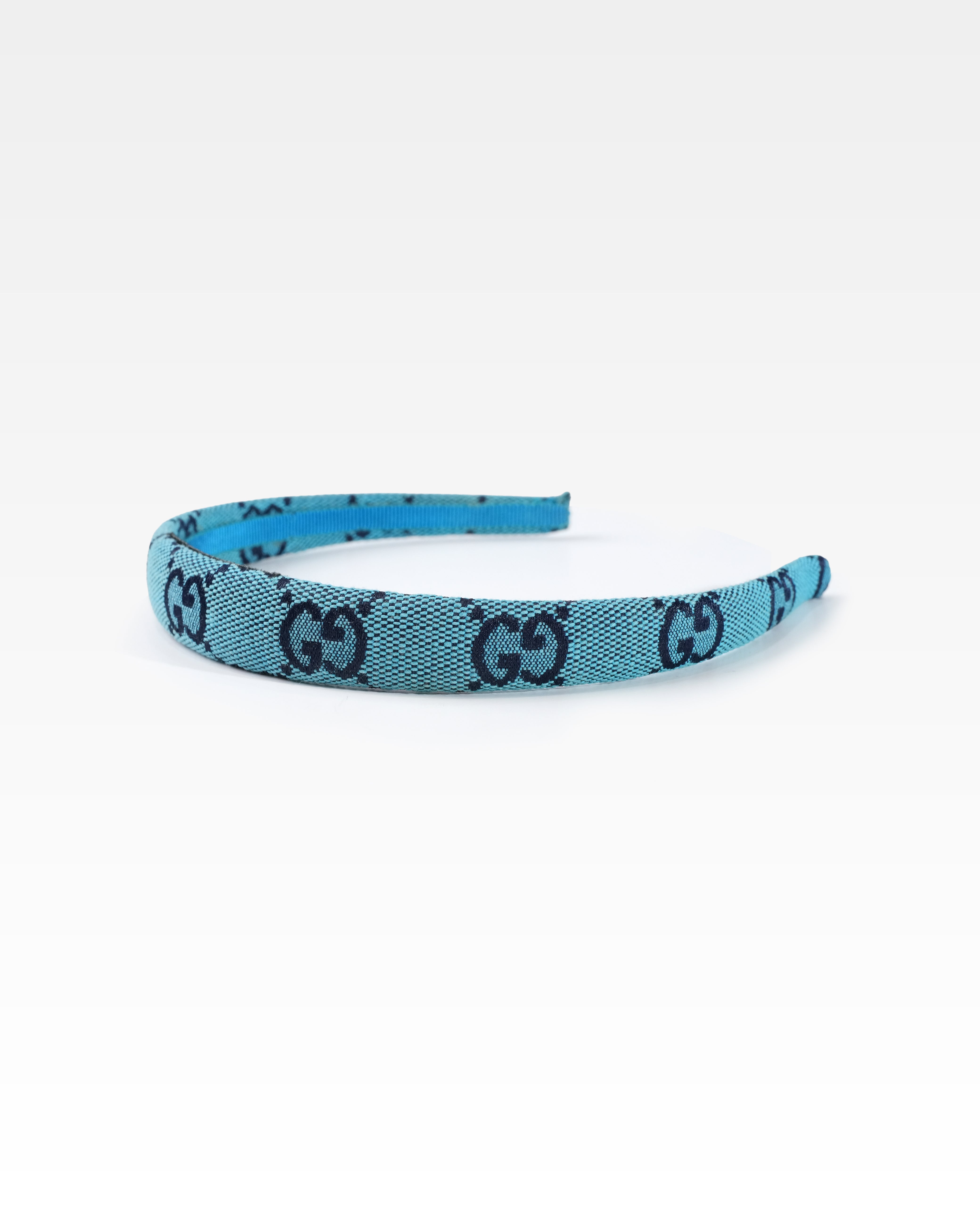 BLUE GG MONOGRAM CANVAS HEADBAND