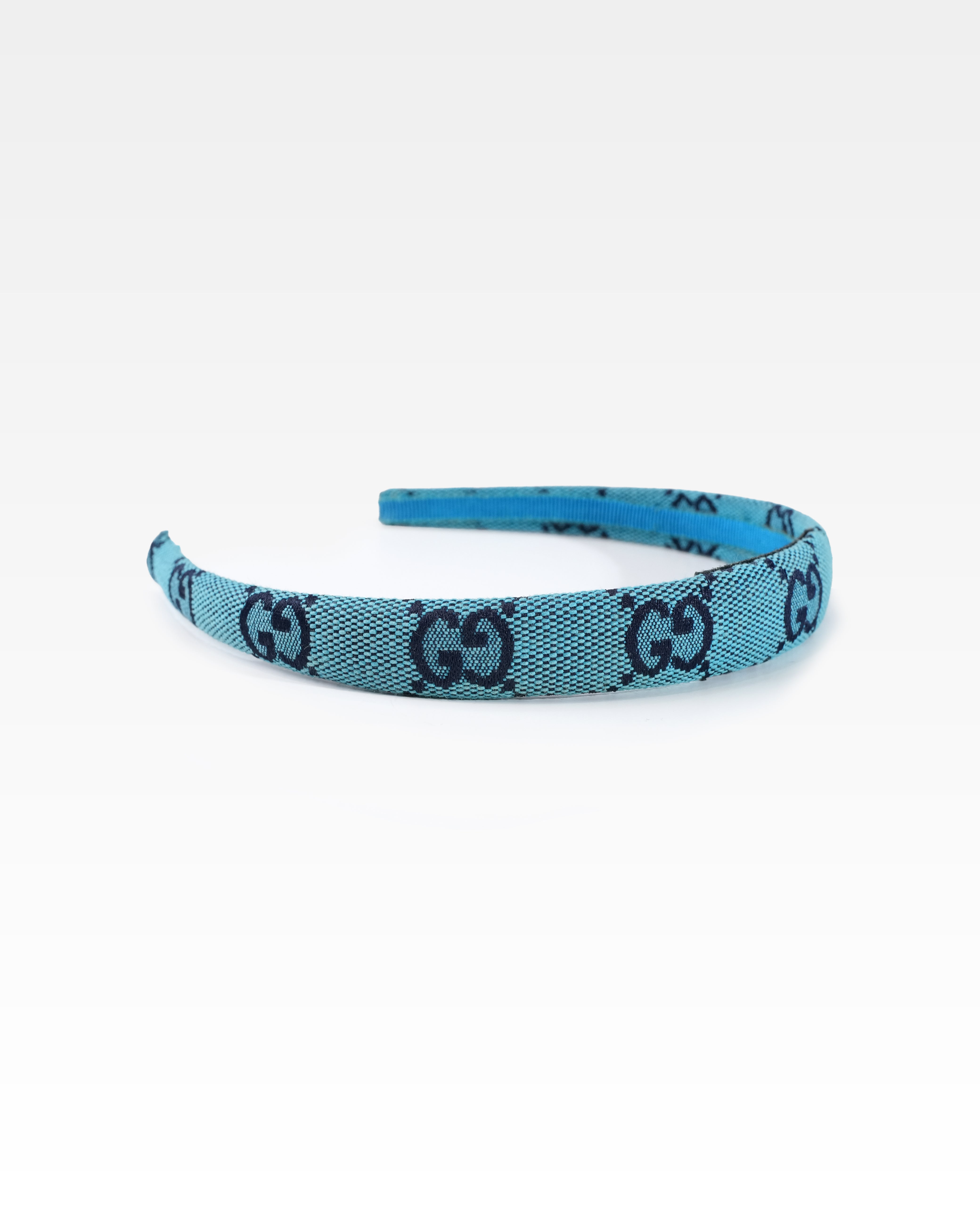 BLUE GG MONOGRAM CANVAS HEADBAND
