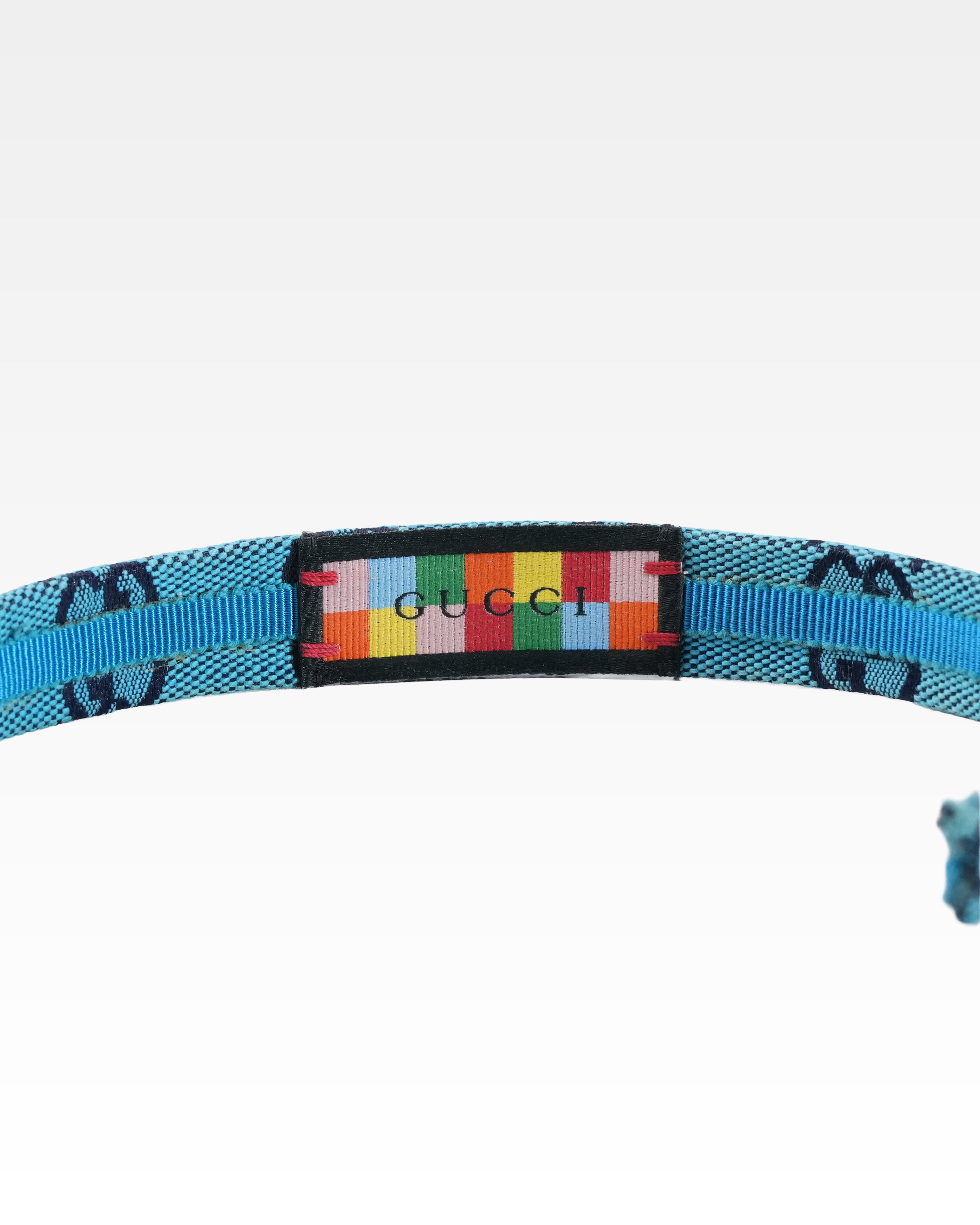 BLUE GG MONOGRAM CANVAS HEADBAND