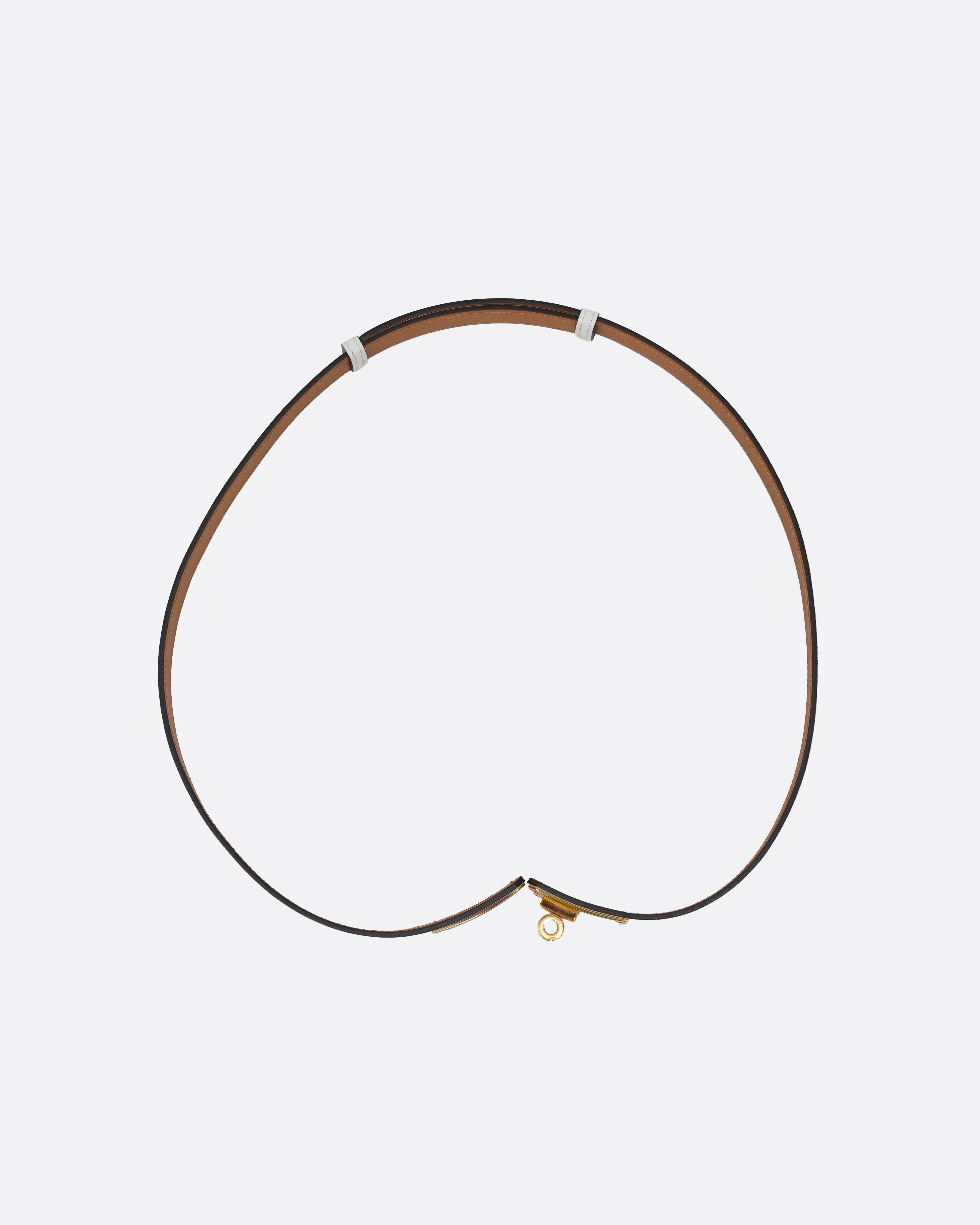 KELLY BELT WHITE EPSOM WITH GOLD HARDWARE