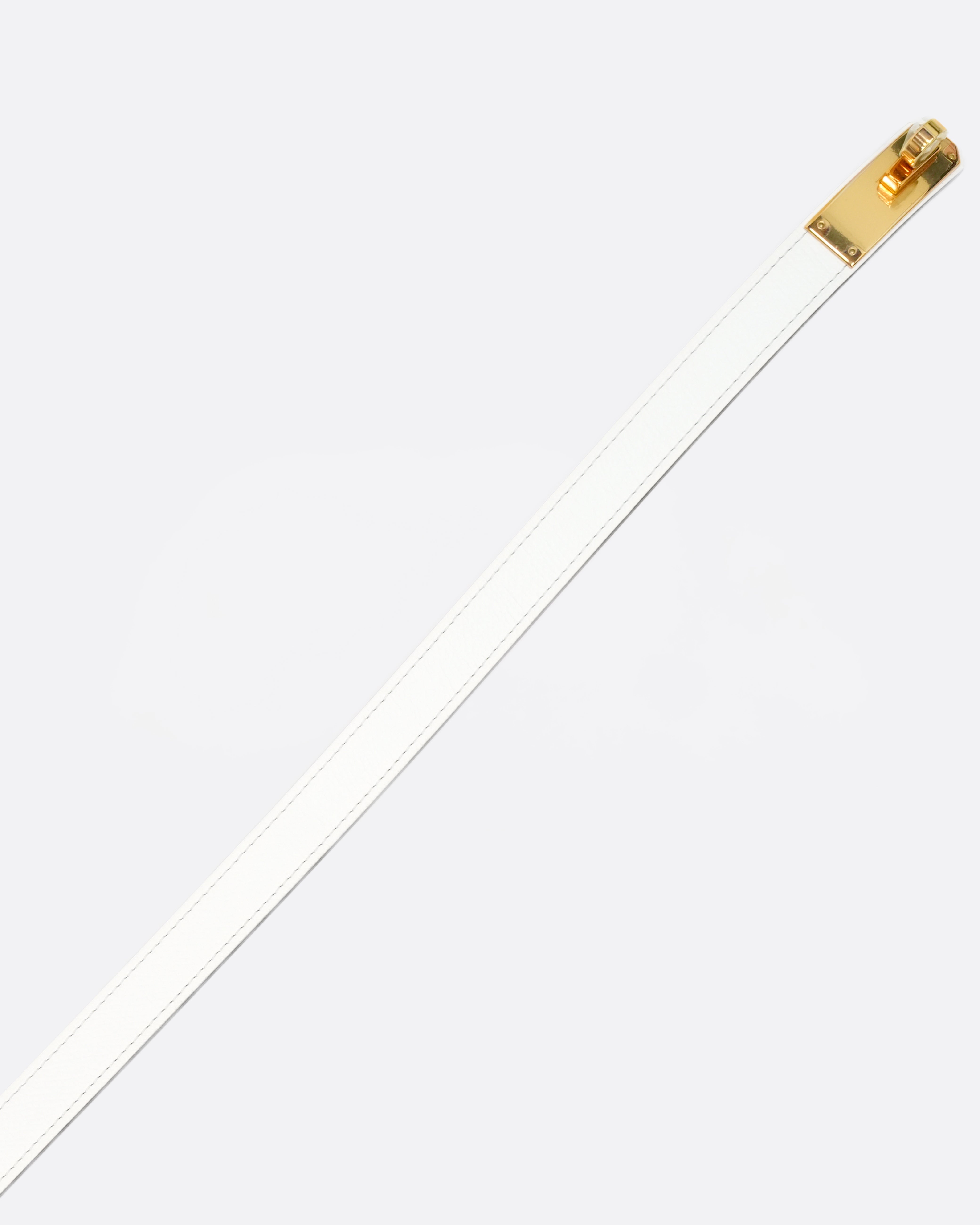 KELLY BELT WHITE EPSOM WITH GOLD HARDWARE