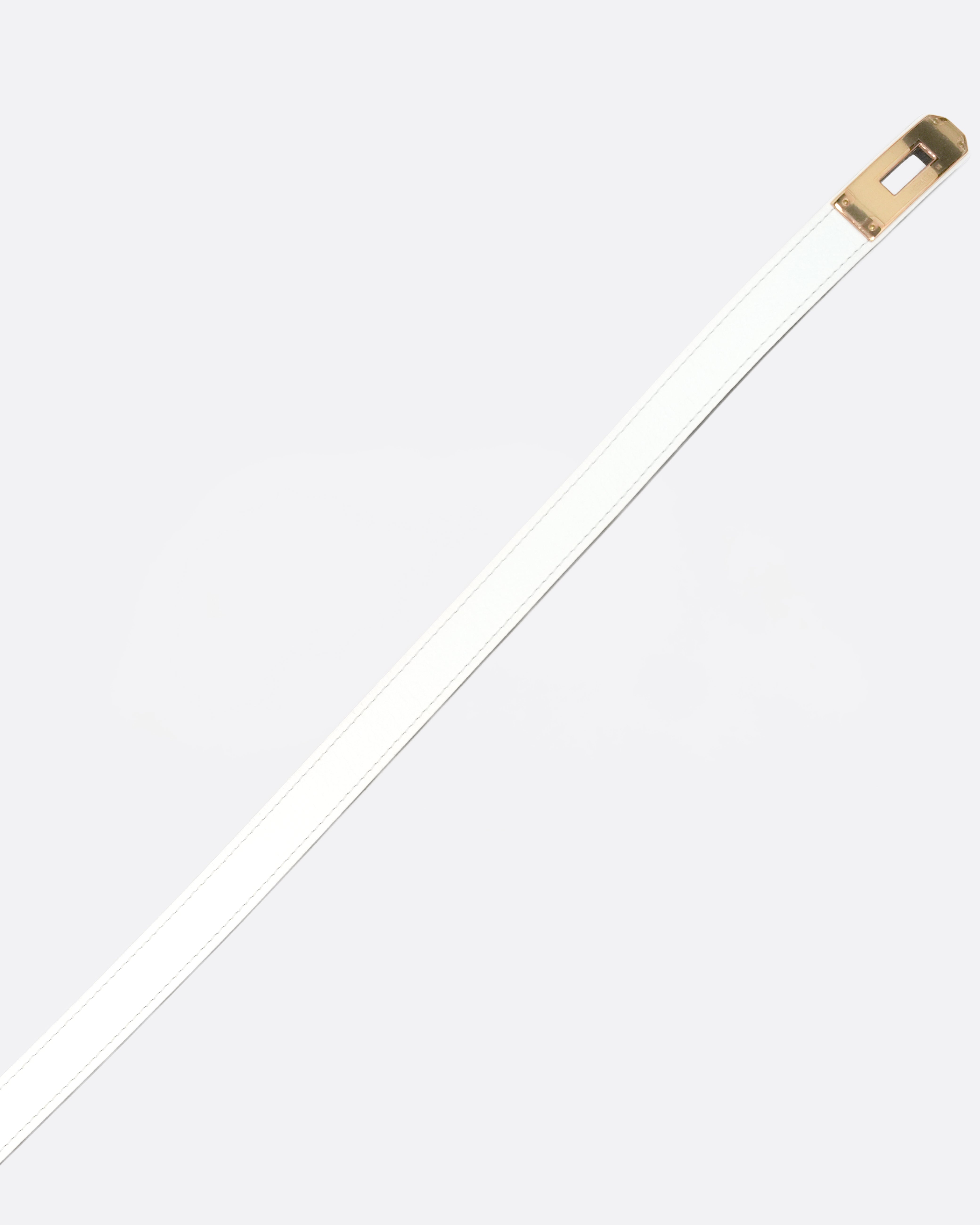 KELLY BELT WHITE EPSOM WITH GOLD HARDWARE