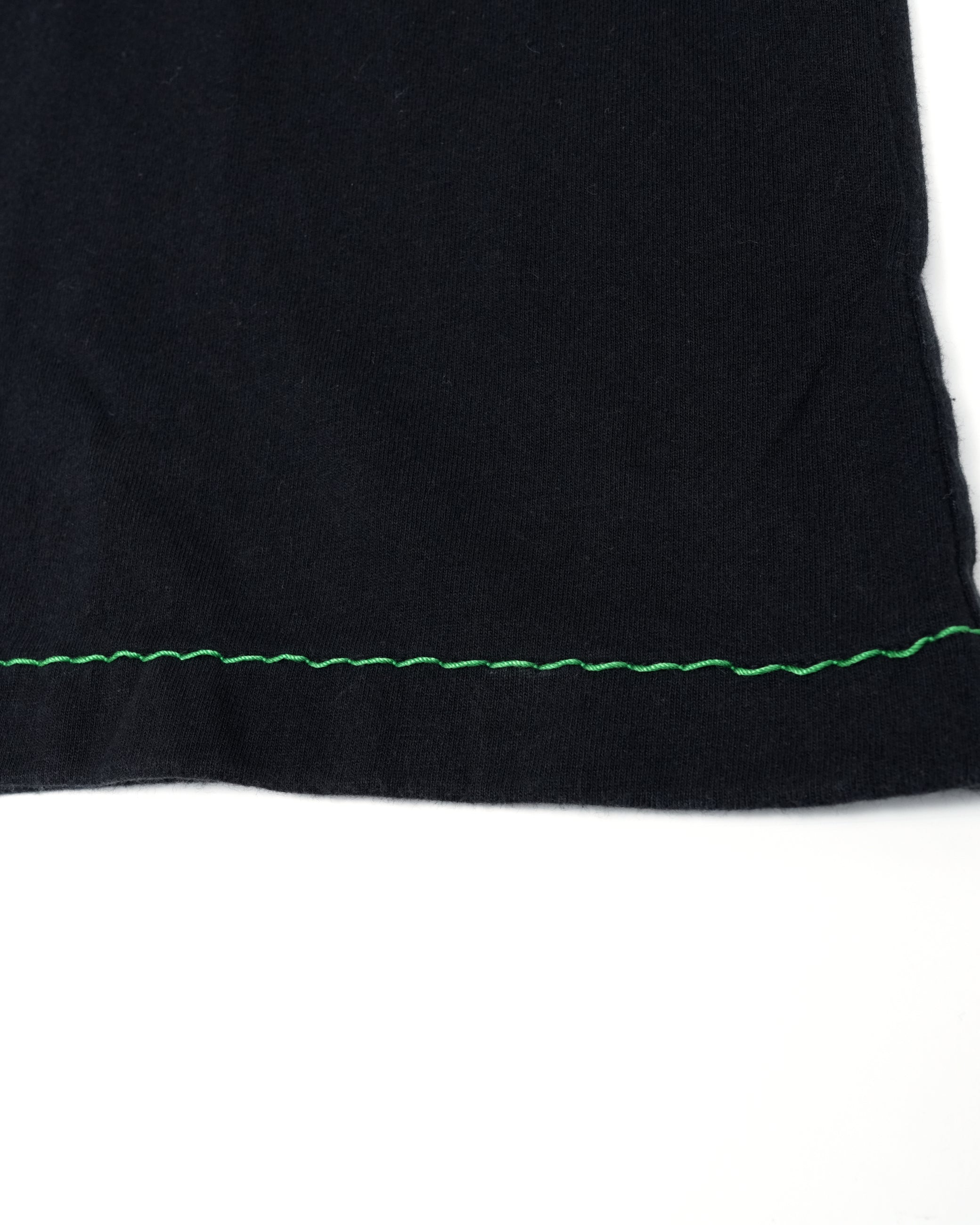 VENETA BLACK COTTON CONTRAST STITCH DETAIL T-SHIRT – SIZE L