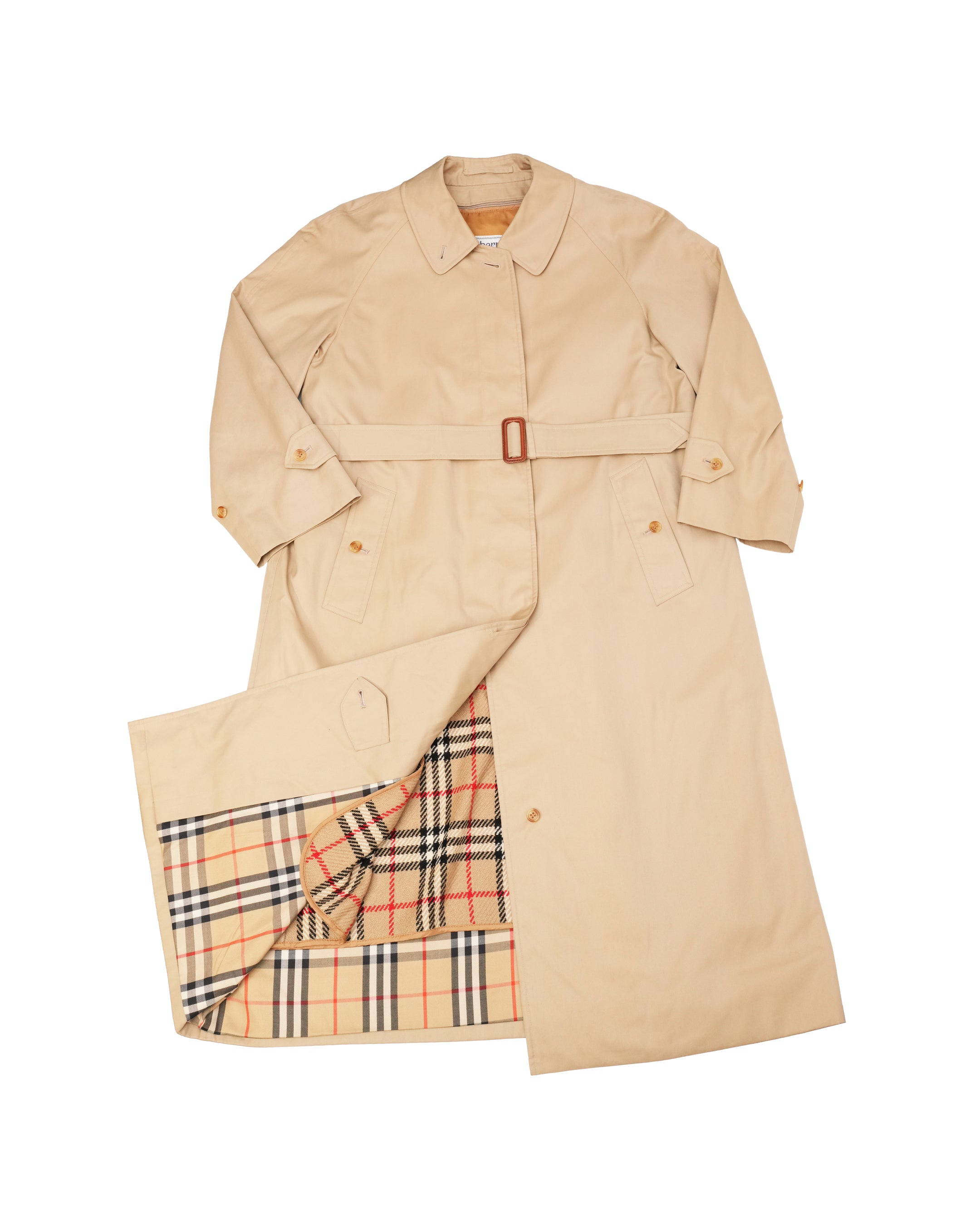 VINTAGE WOMEN BEIGE TRENCH COAT - SIZE 11