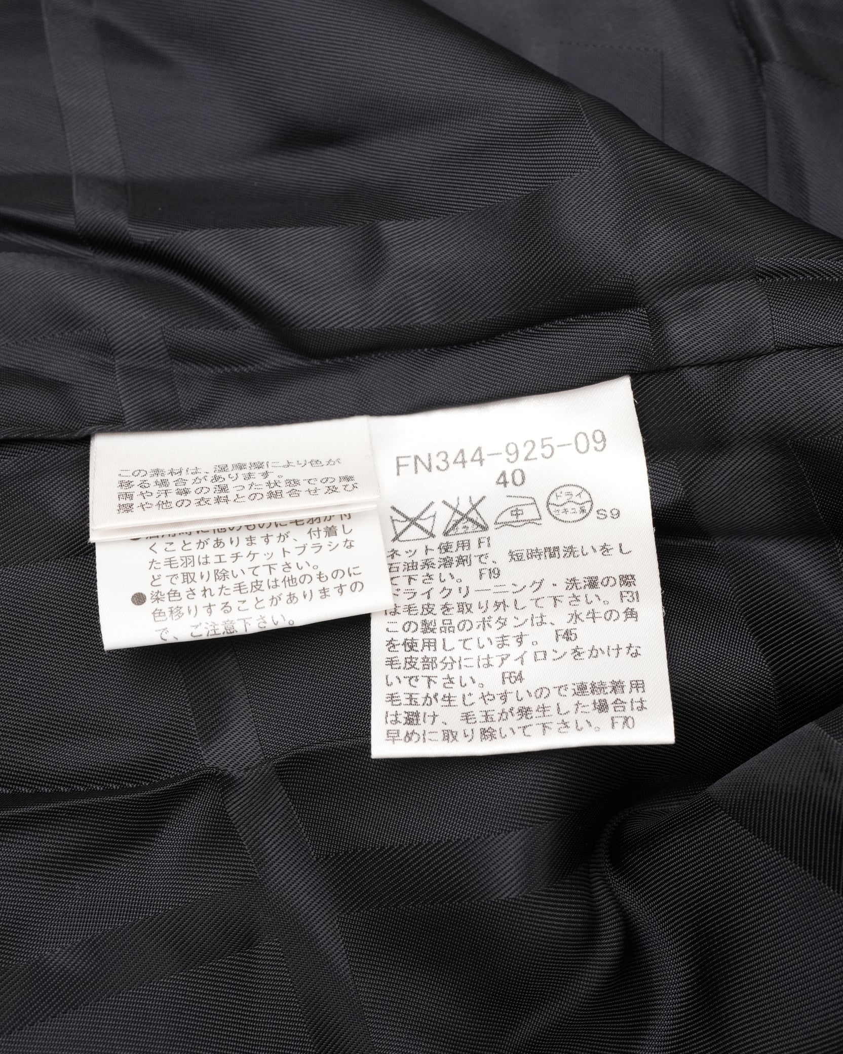 WOOL CASHMERE FOX FUR BELTED COAT BLACK – SIZE 40