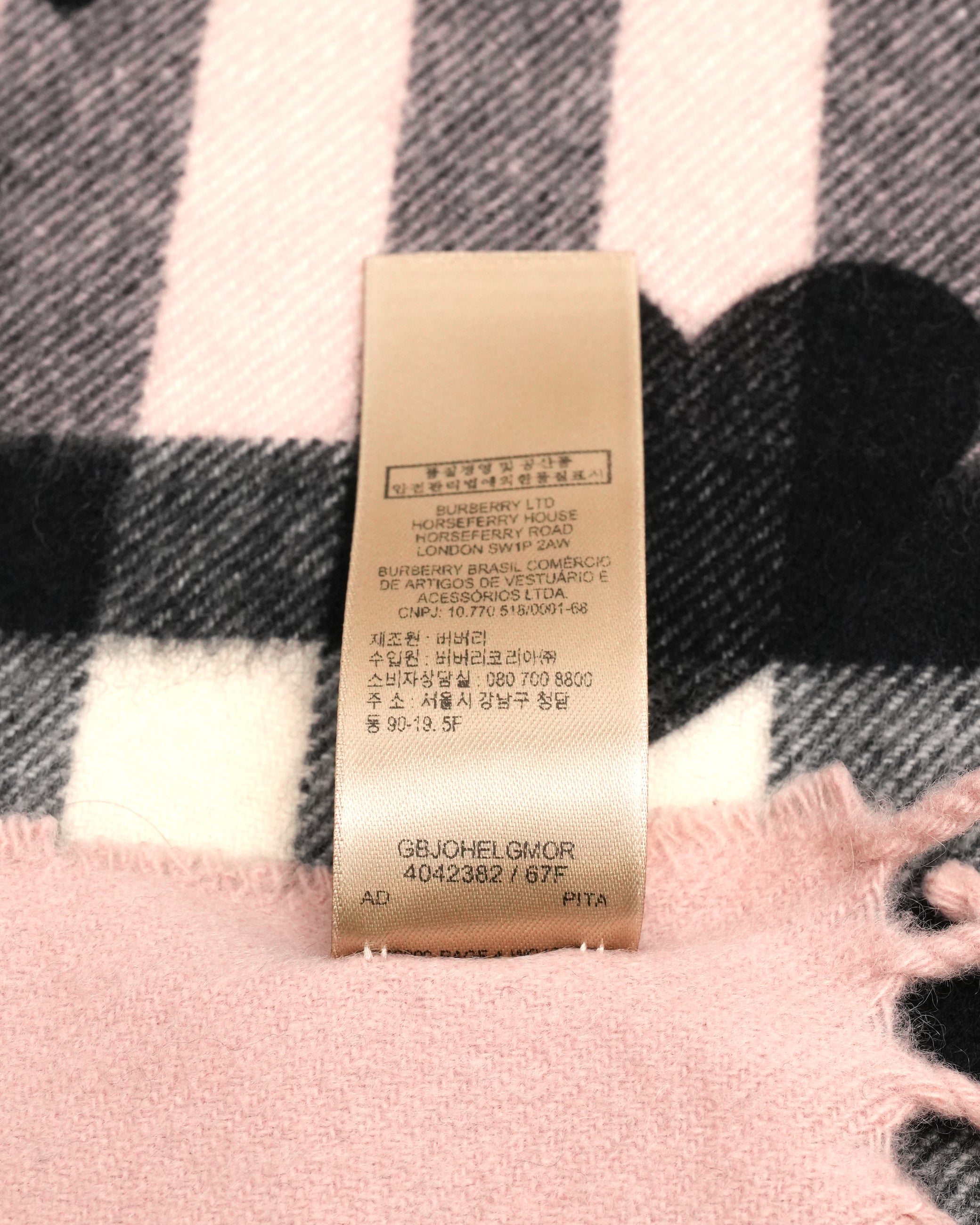 Burberry Scarf Love Pink X Black