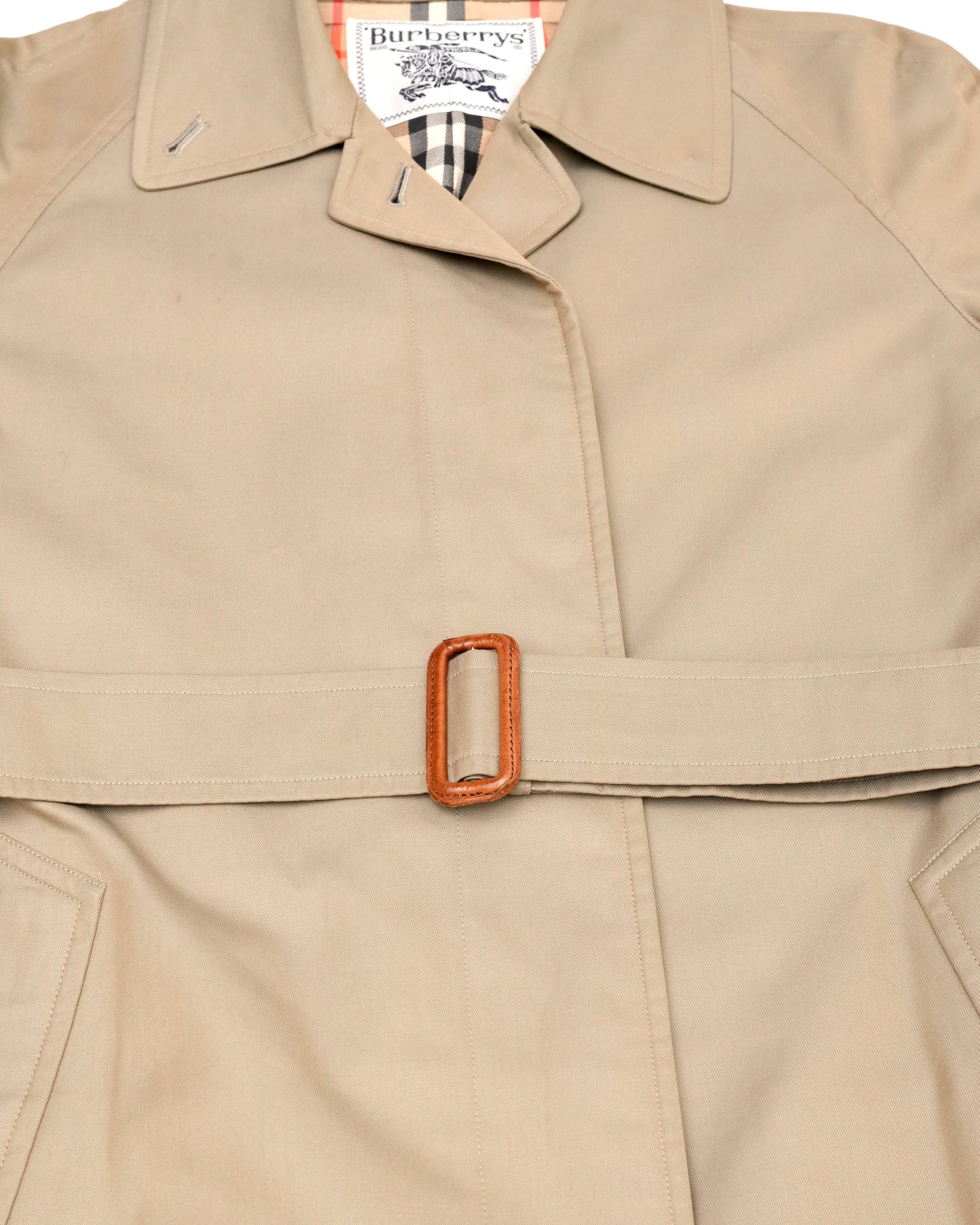 VINTAGE TRENCH COAT KHAKI WITH DETACHABLE BELT - SIZE 9