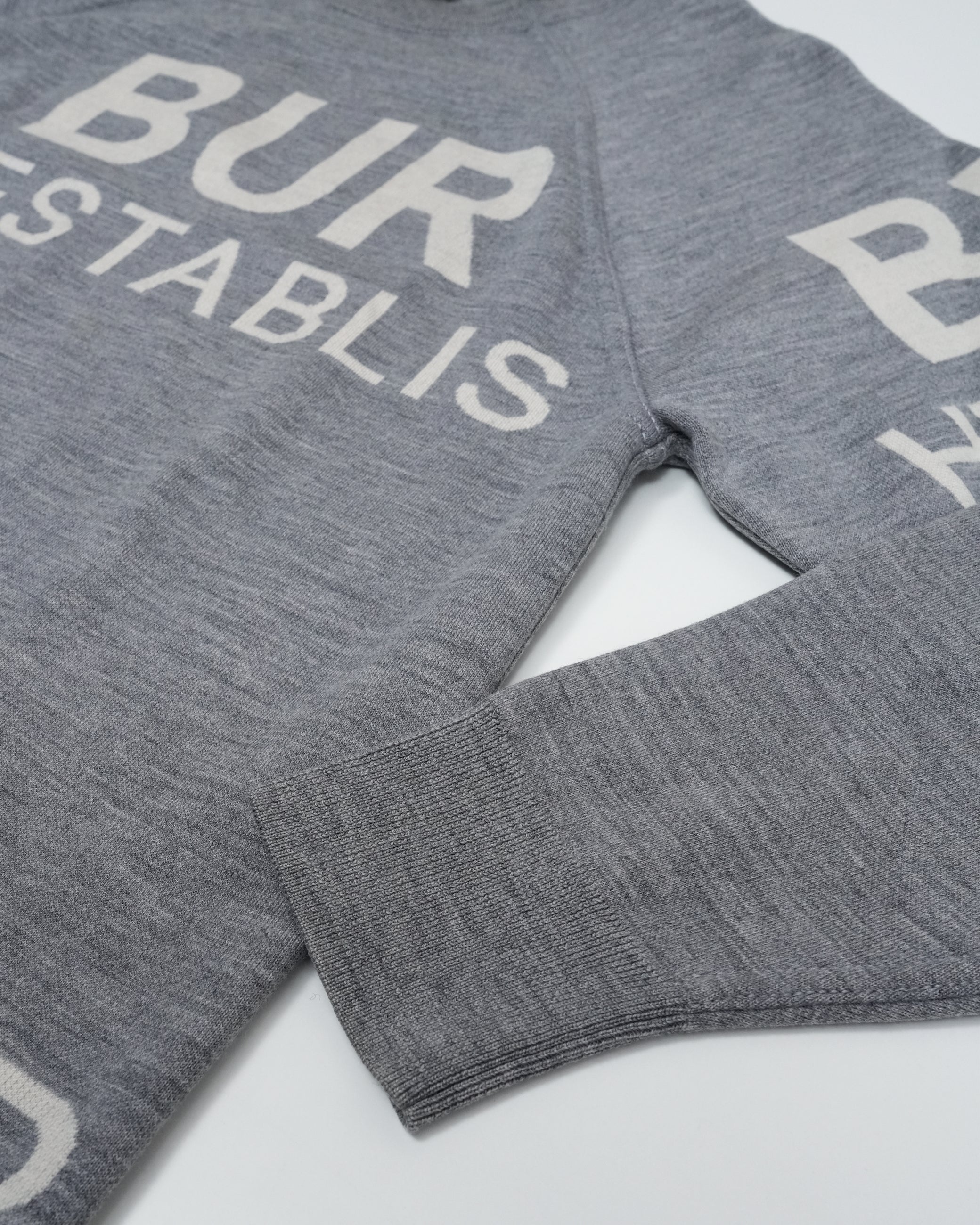 HORSEFERRY GREY ACHERON WOOL KNIT SWEATER - SIZE M