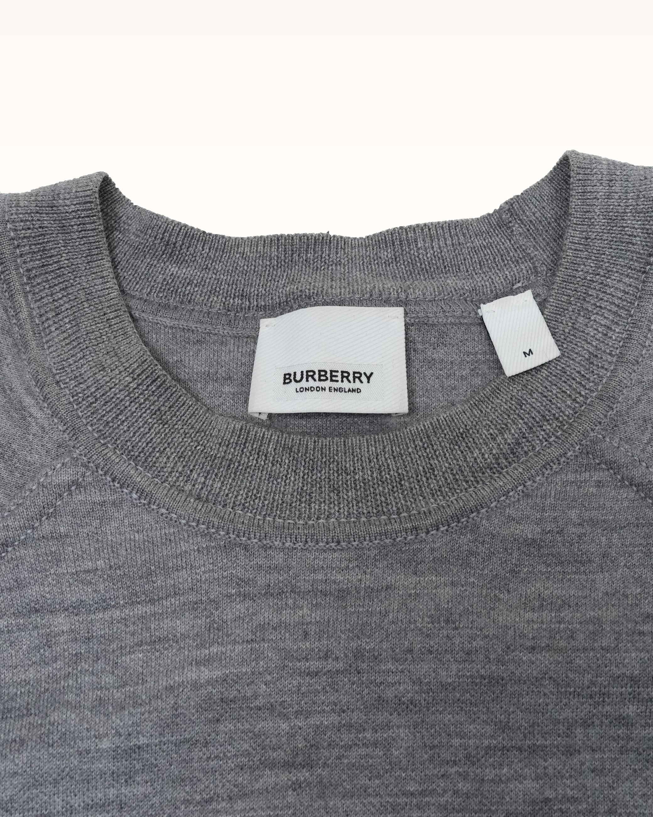 HORSEFERRY GREY ACHERON WOOL KNIT SWEATER - SIZE M