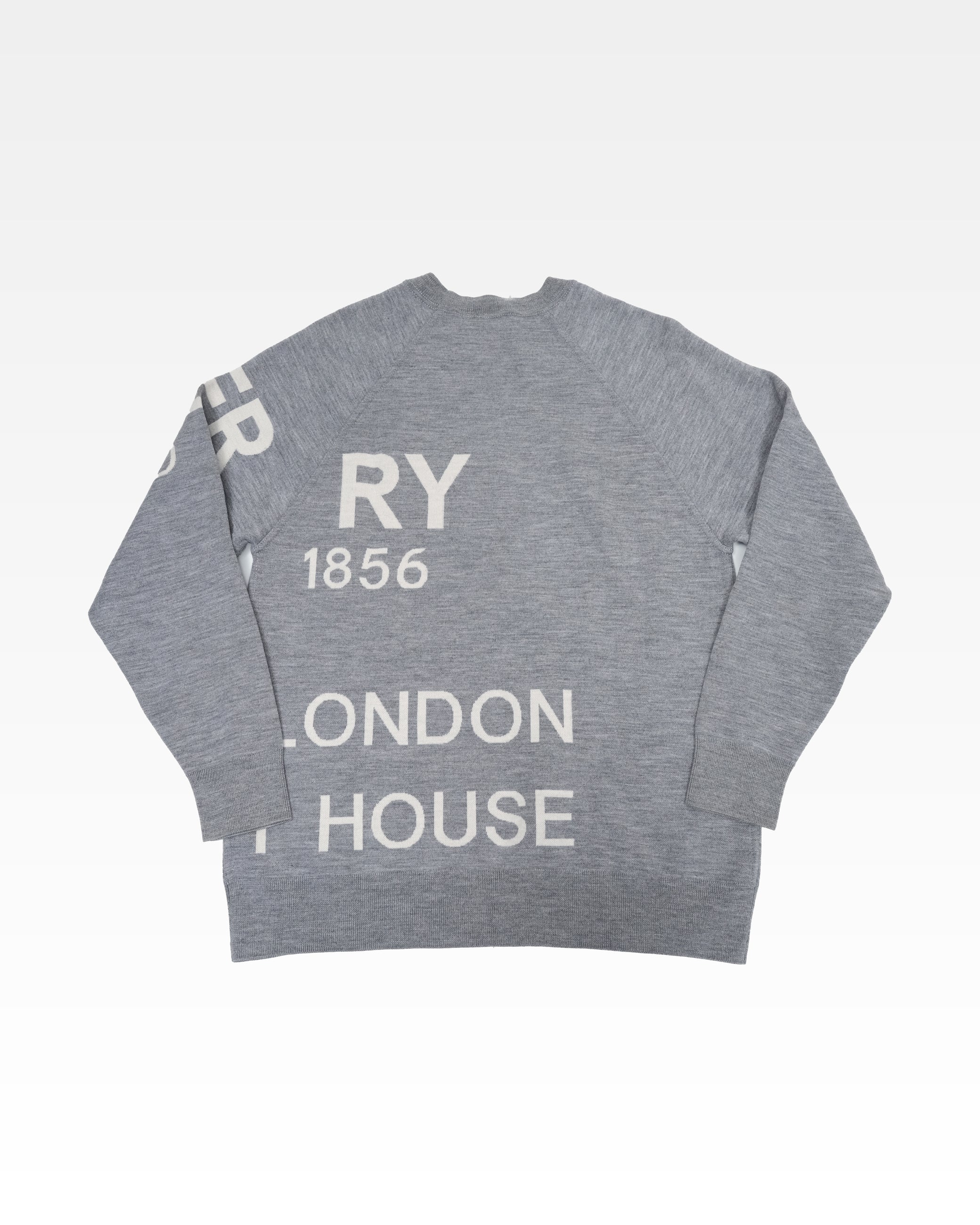 HORSEFERRY GREY ACHERON WOOL KNIT SWEATER - SIZE M