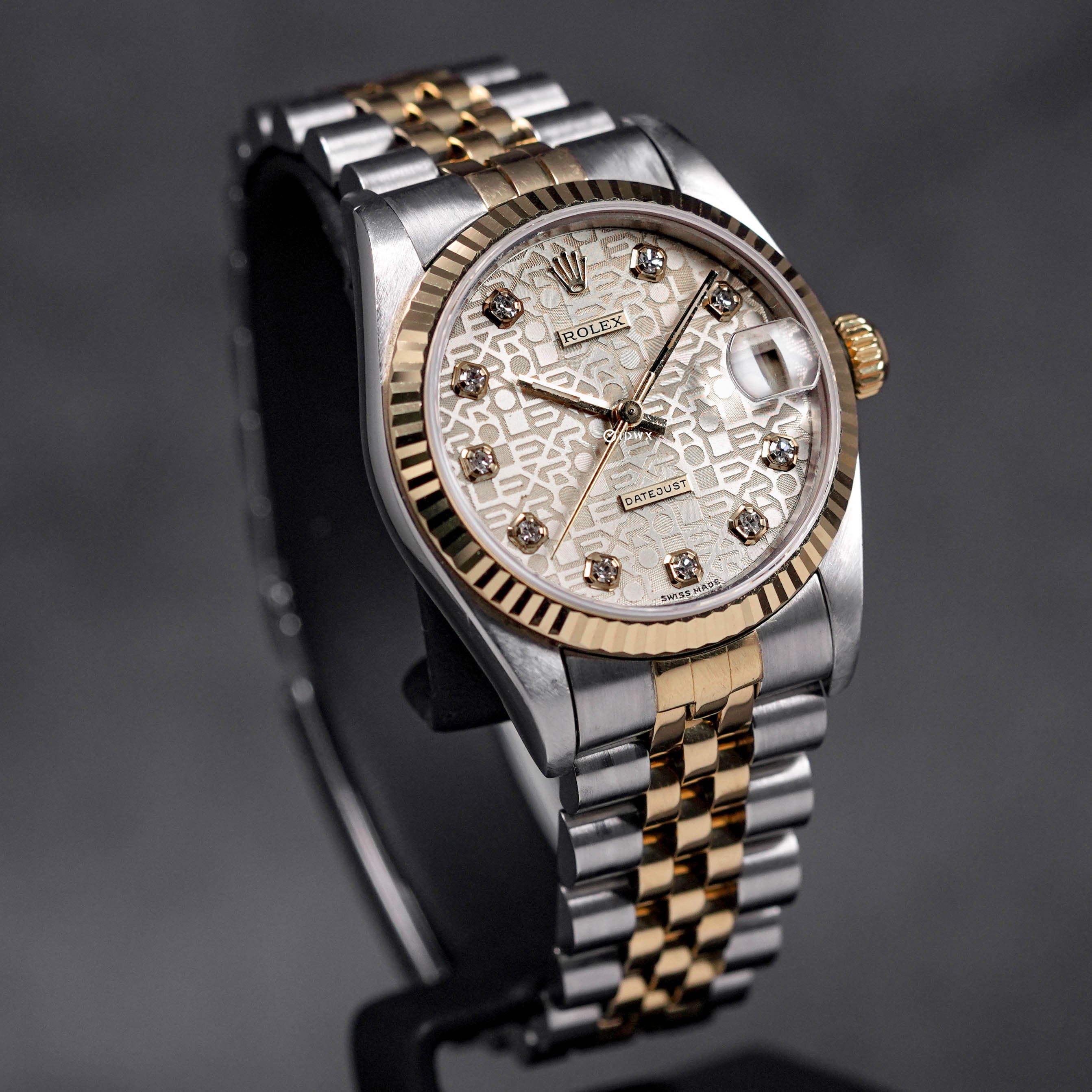 DATEJUST 31MM TWOTONE YELLOWGOLD SILVER COMPUTERIZED DIAMOND DIAL (1994)