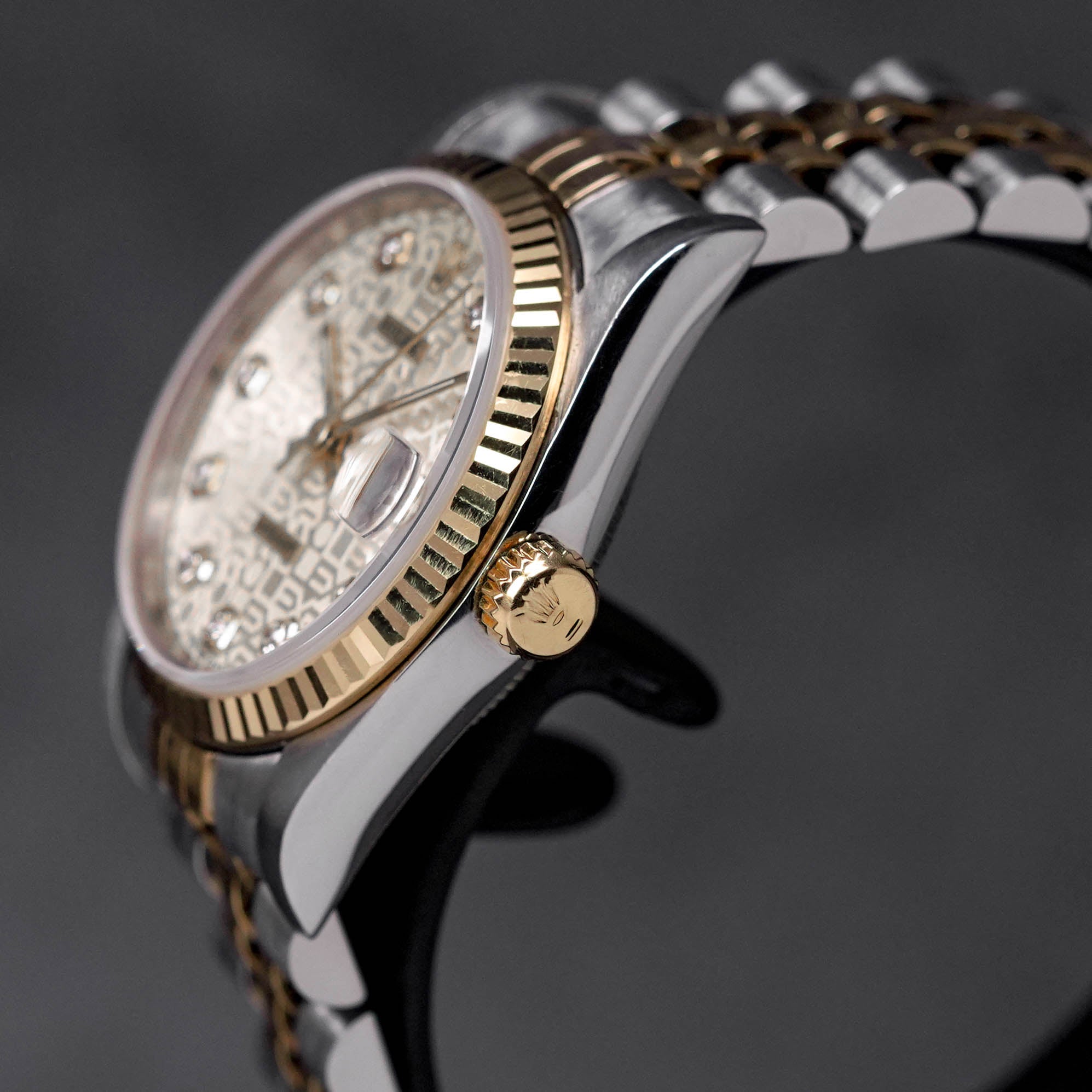 DATEJUST 31MM TWOTONE YELLOWGOLD SILVER COMPUTERIZED DIAMOND DIAL (1994)