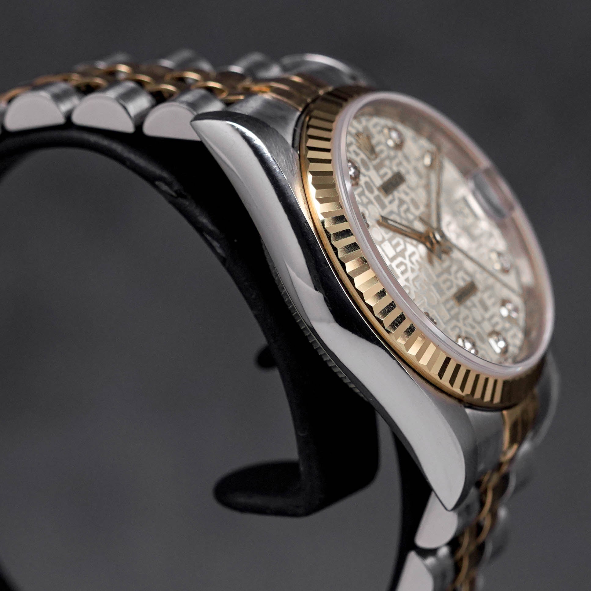 DATEJUST 31MM TWOTONE YELLOWGOLD SILVER COMPUTERIZED DIAMOND DIAL (1994)