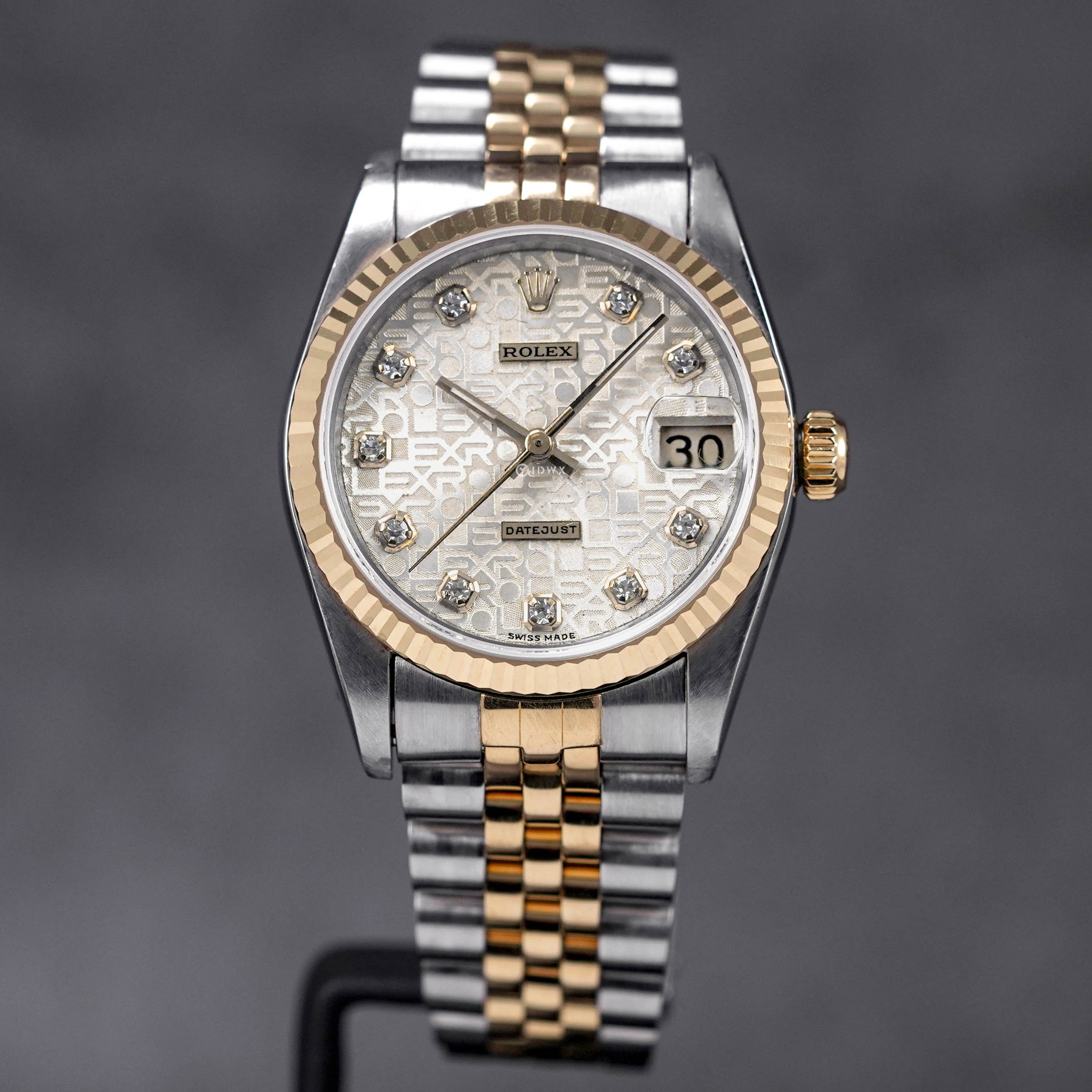 DATEJUST 31MM TWOTONE YELLOWGOLD SILVER COMPUTERIZED DIAMOND DIAL (1994)