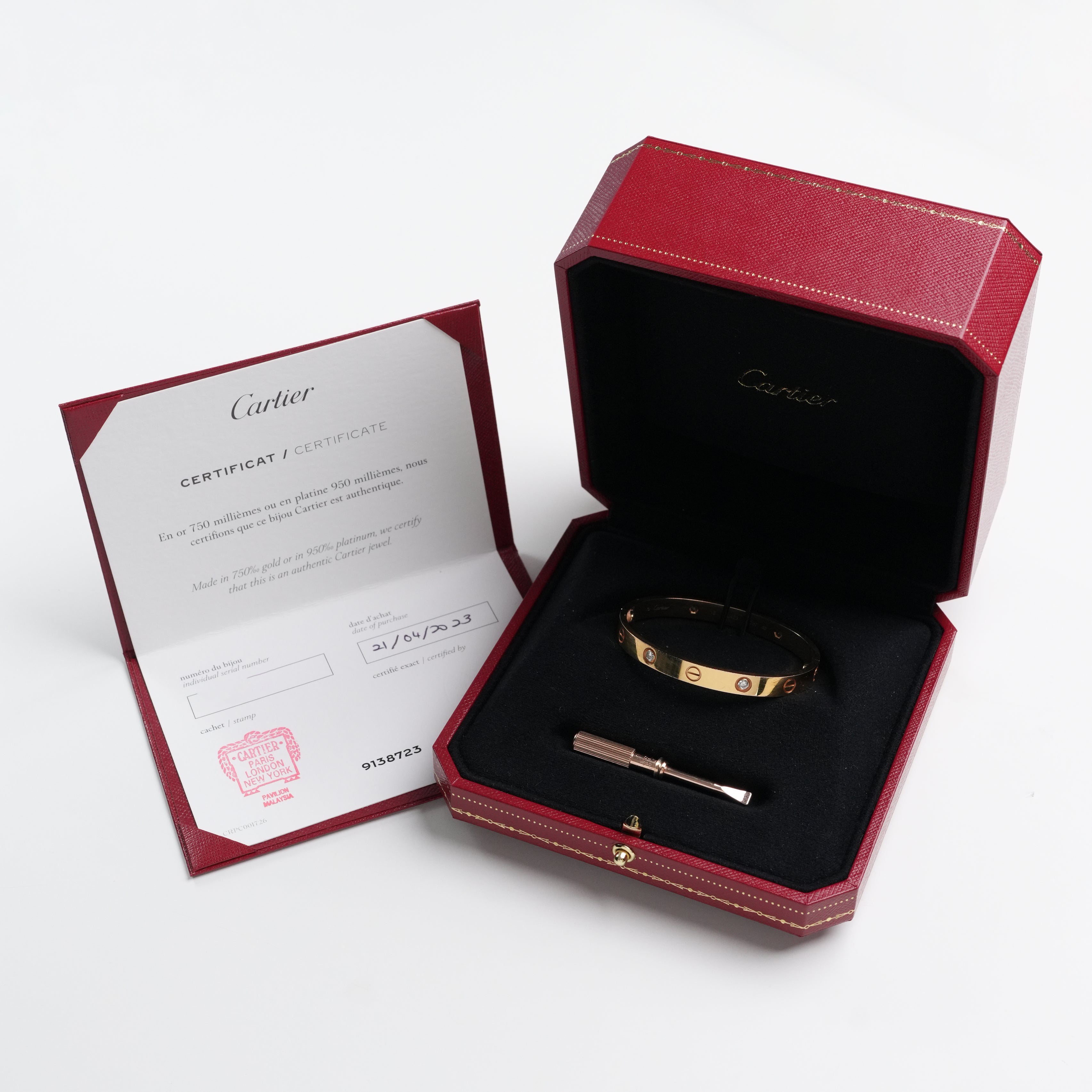 LOVE BRACELET 18K ROSEGOLD WITH 4 DIAMONDS (2023)