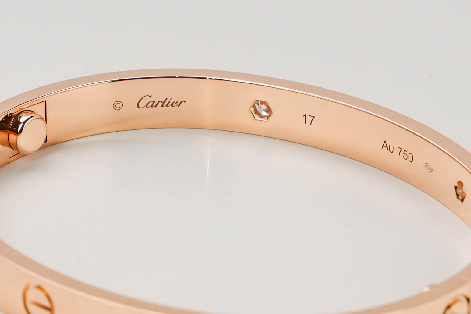 LOVE BRACELET 18K ROSEGOLD WITH 4 DIAMONDS (2022) - SIZE 17