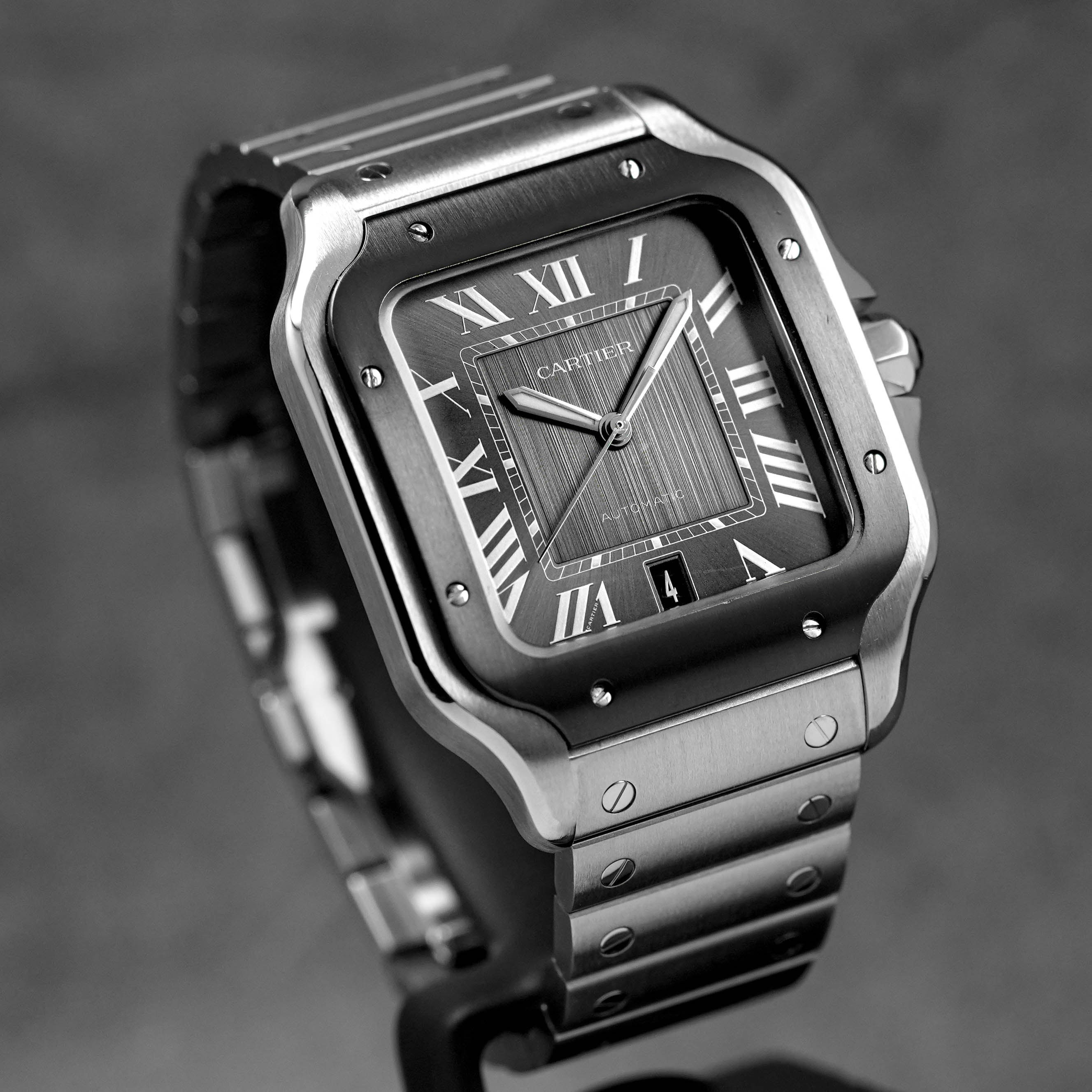 Harga Cartier Santos L Steel ADLC Grey