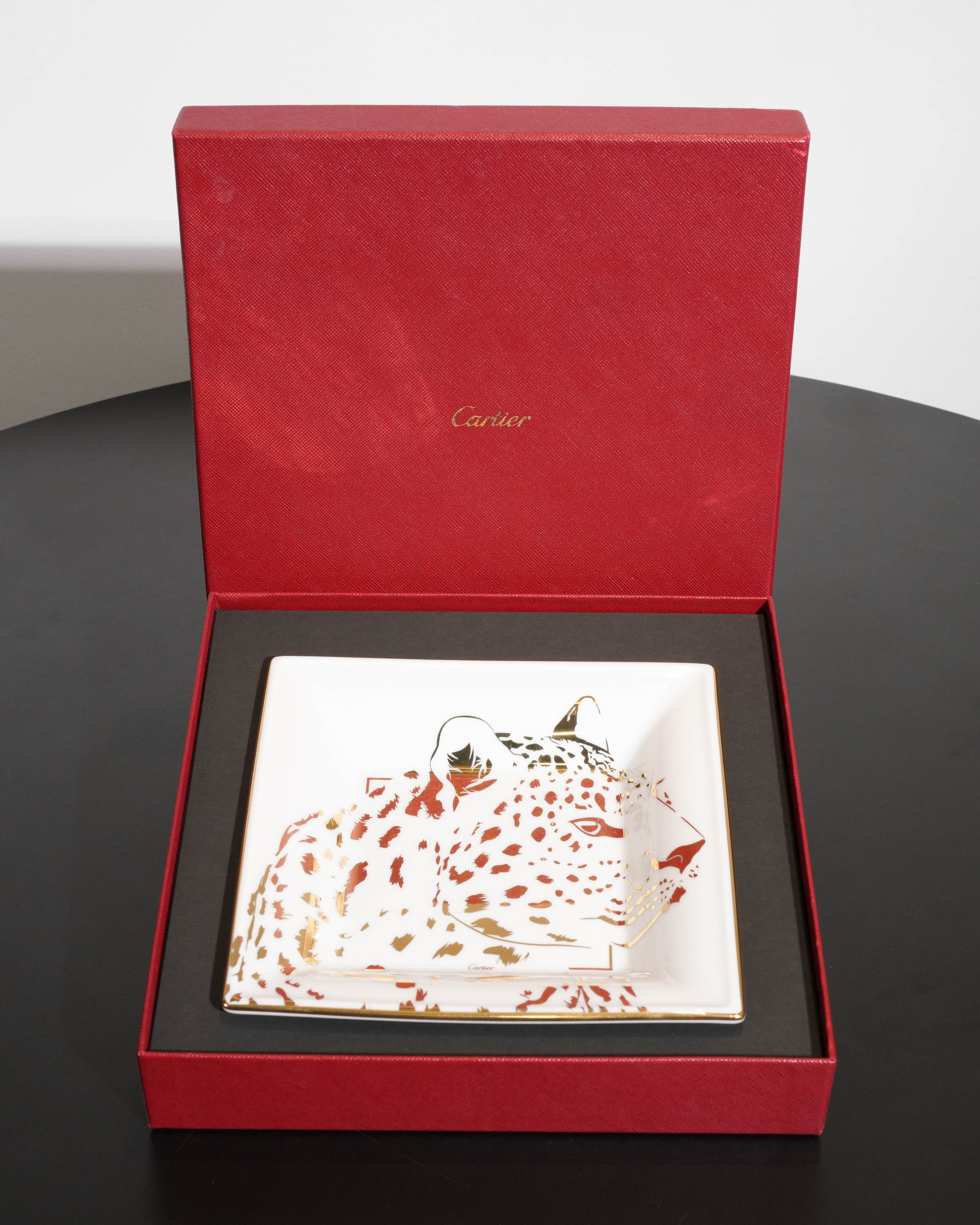 PANTHER PORCELAIN JEWELRY TRAY (17 CM X 17 CM)