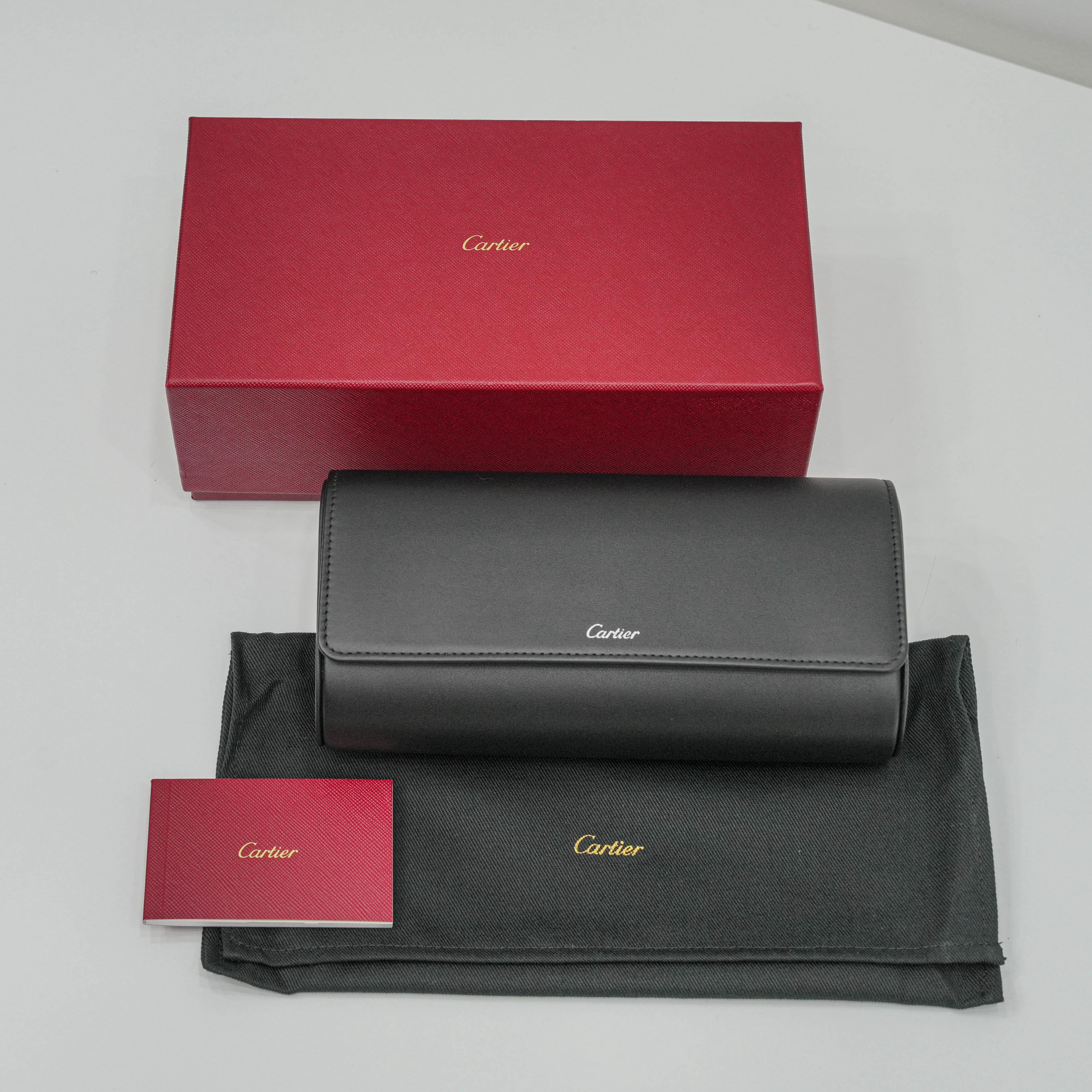 CASE FOR 3 WATCHES BLACK LEATHER