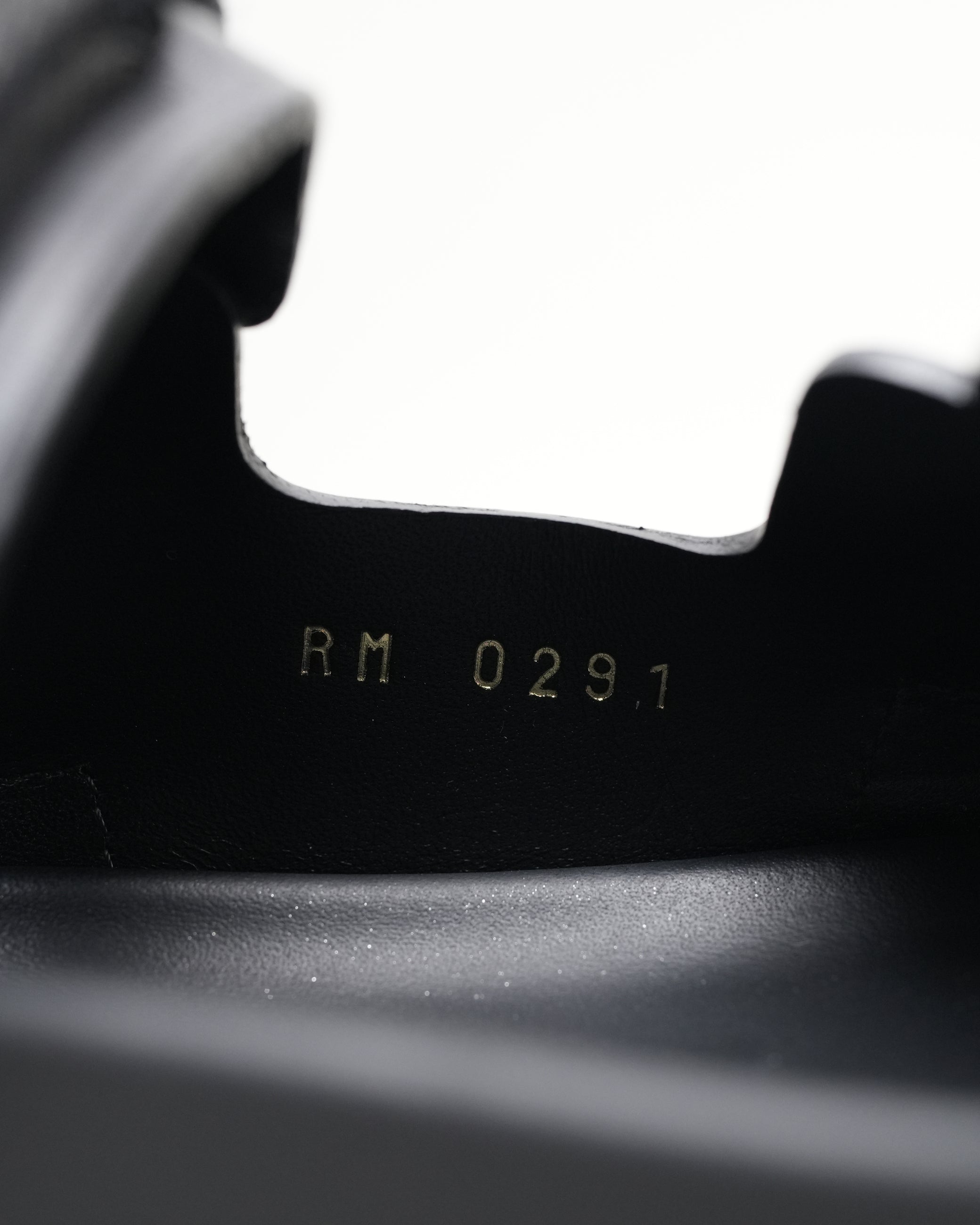 HEDI PERIOD LEATHER X FABRIC SANDALS BLACK X WHITE LOGO VELCRO STRAP – SIZE 37