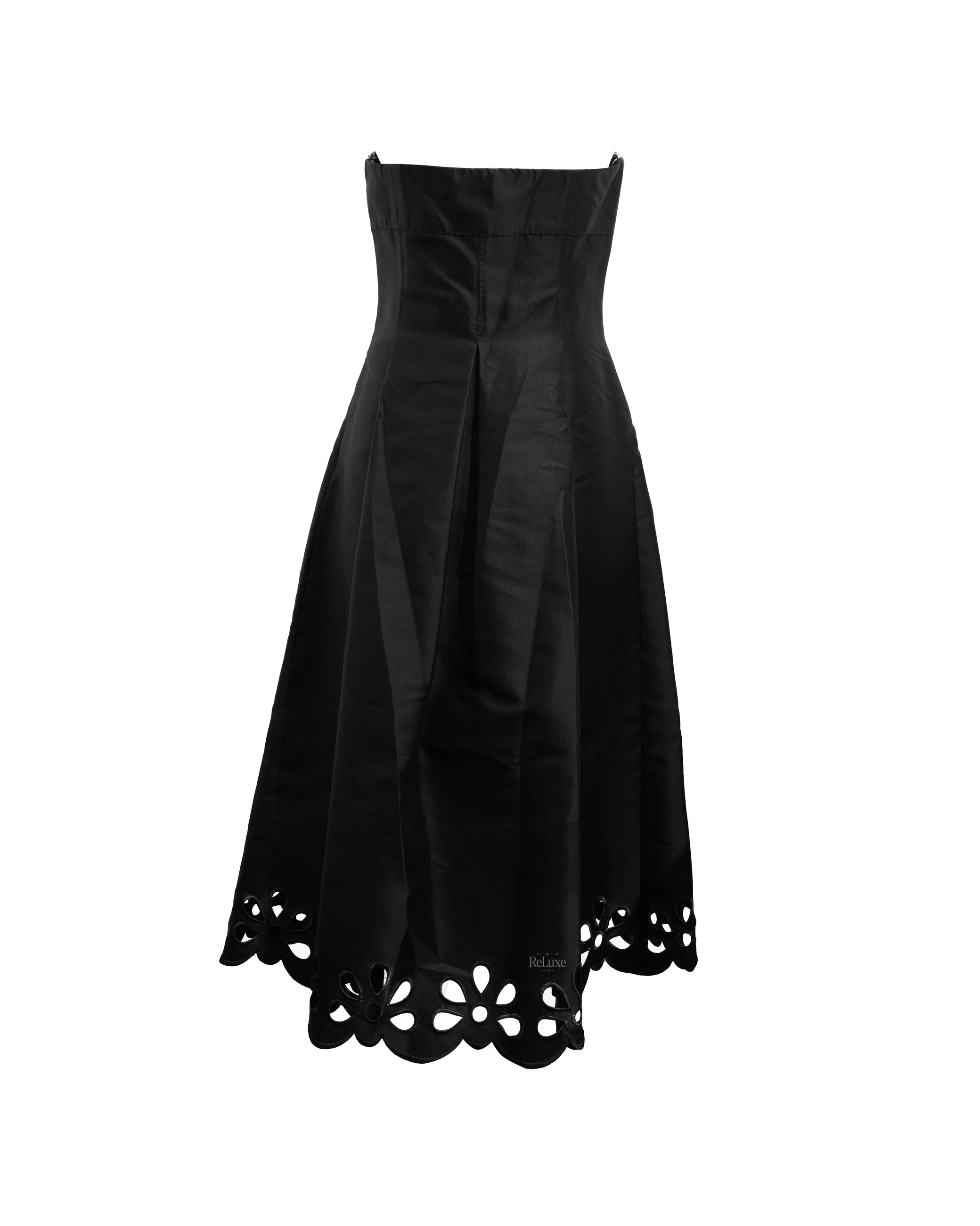 VINTAGE KNEE-LENGTH DRESS BLACK - SIZE 40