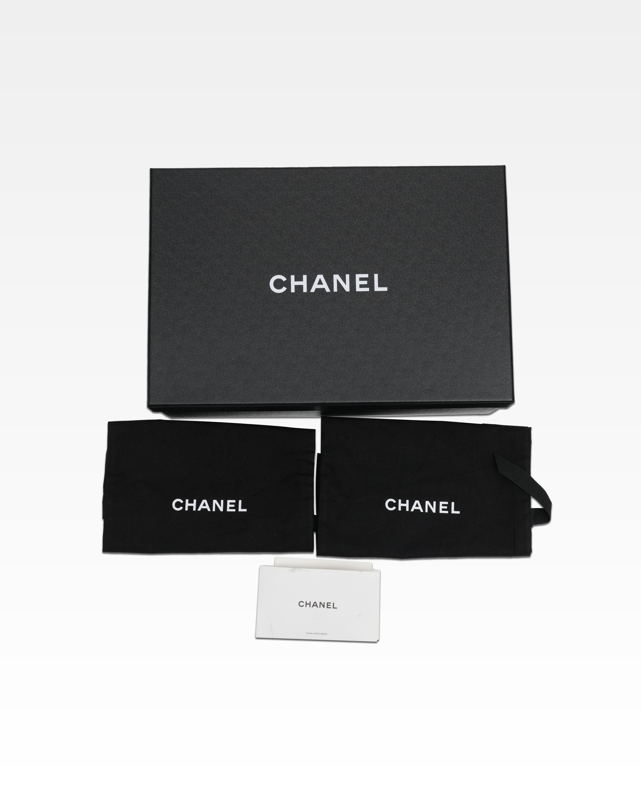 COCO MARK LEATHER STRAP PUMPS LADIES BLACK & BEIGE (40C)