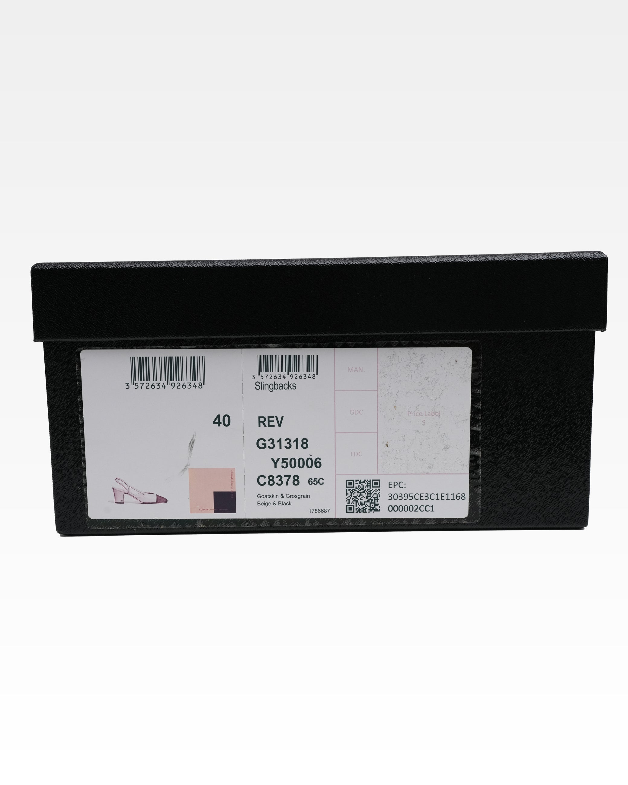 COCO MARK LEATHER STRAP PUMPS LADIES BLACK & BEIGE (40C)