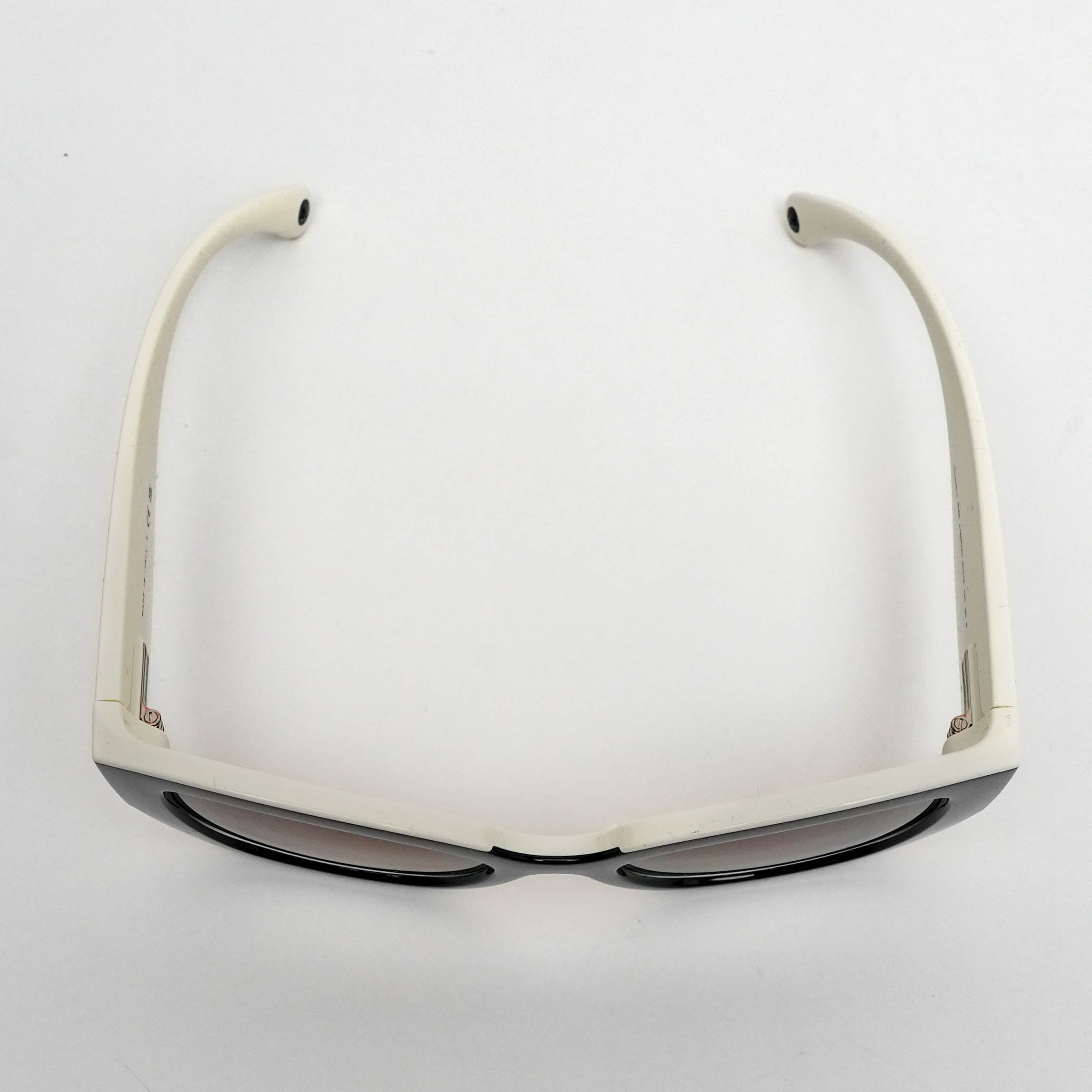 BUTTERFLY SUNGLASSES NYLON BLACK WHITE FRAME BEIGE GRADIENT LENSES