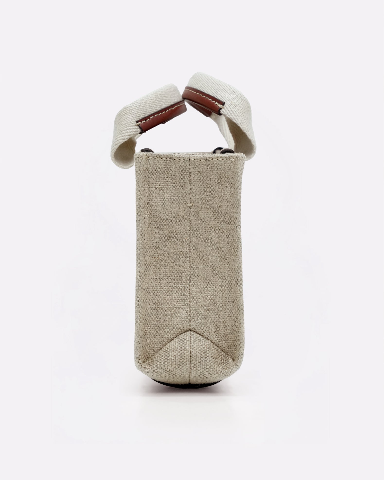 WOODY MINI BEIGE x BROWN HANDBAG CANVAS x LEATHER