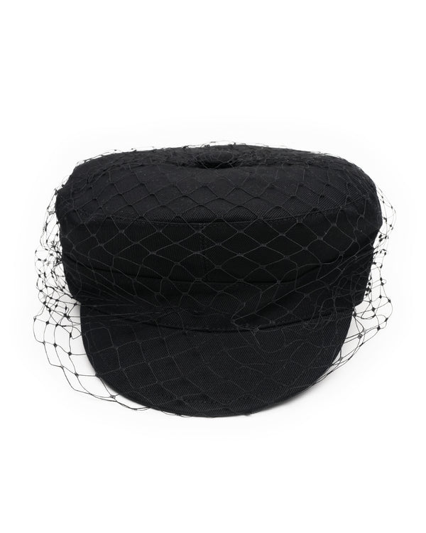 Christian Dior Arty Cap with Veil Black