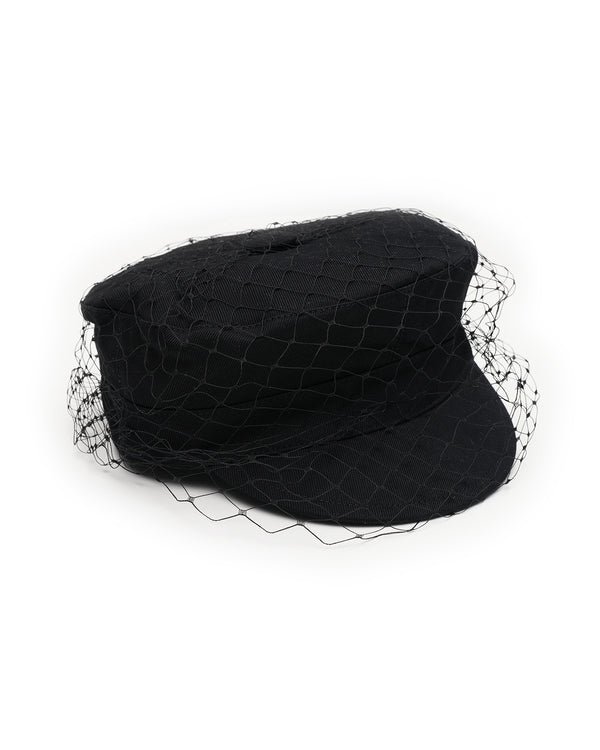 Christian Dior Arty Cap with Veil Black