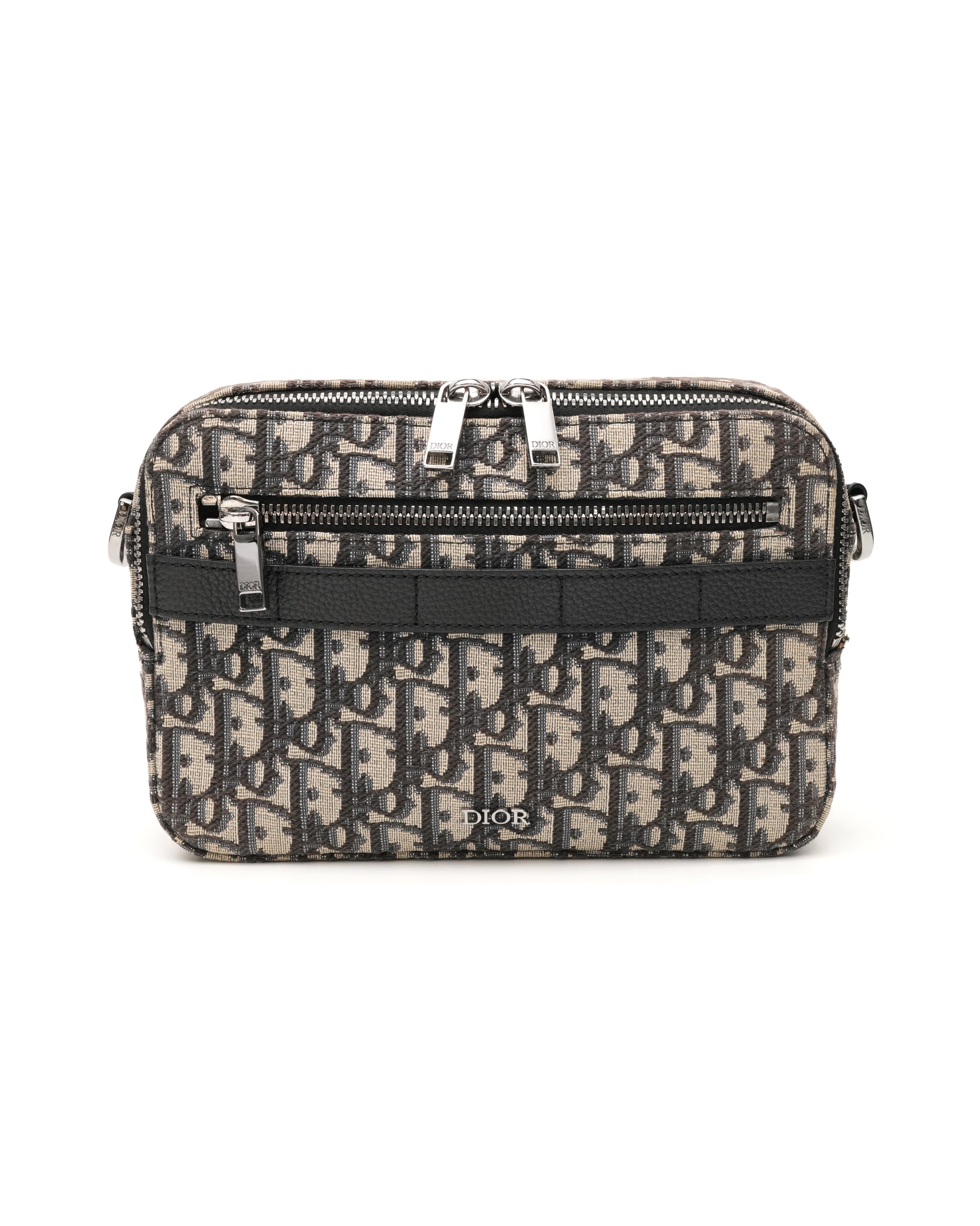 HOMME OBLIQUE SAFARI BEIGE X NAVY SHOULDER BAG