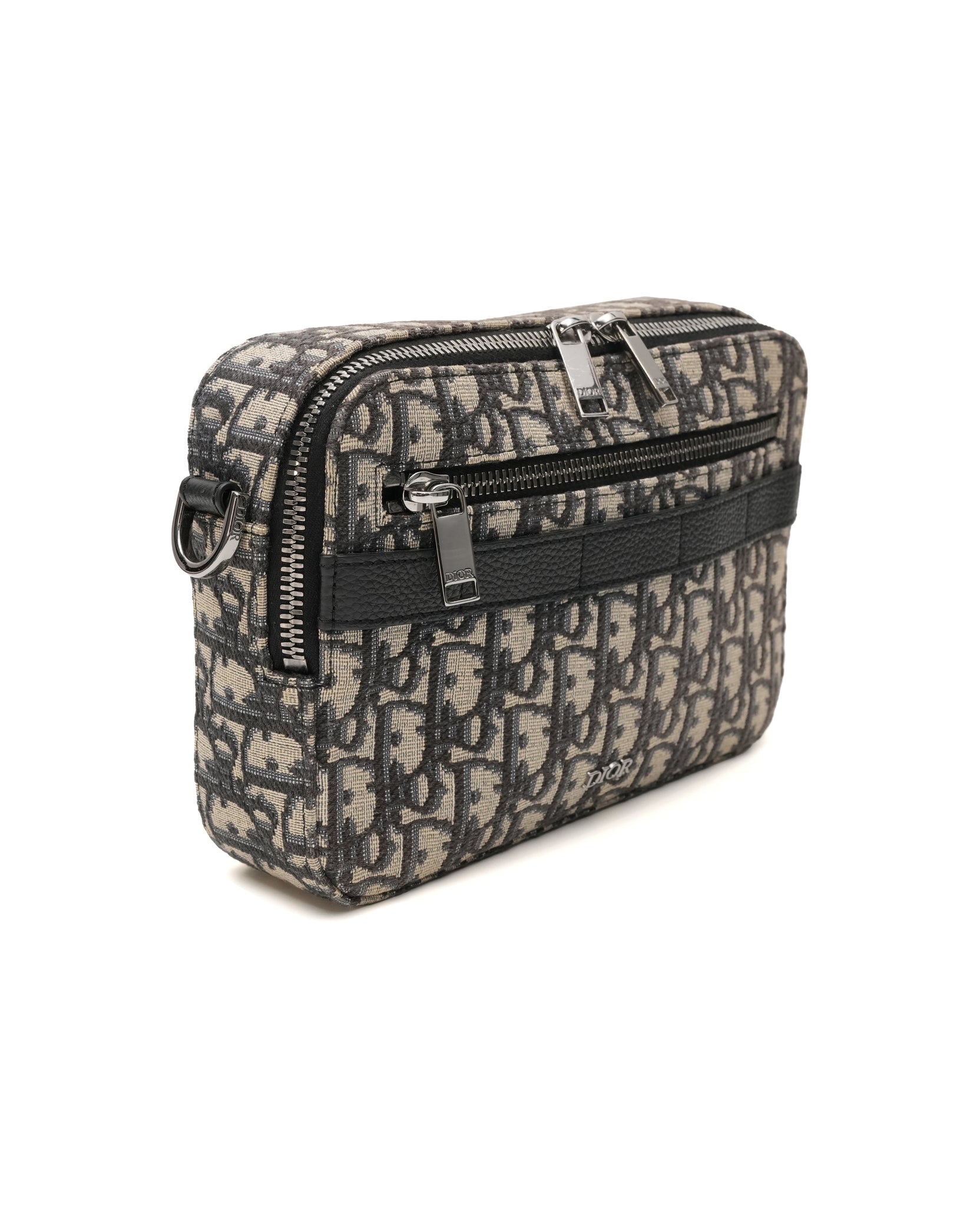 HOMME OBLIQUE SAFARI BEIGE X NAVY SHOULDER BAG