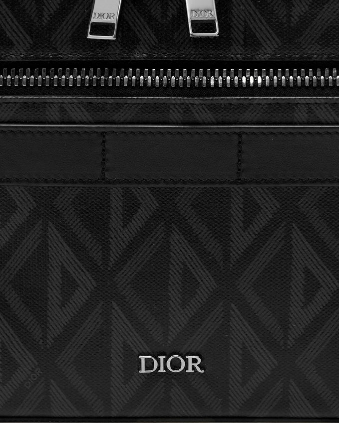 HOMME SAFARI CD DIAMOND PRINT SHOULDER BAG BLACK