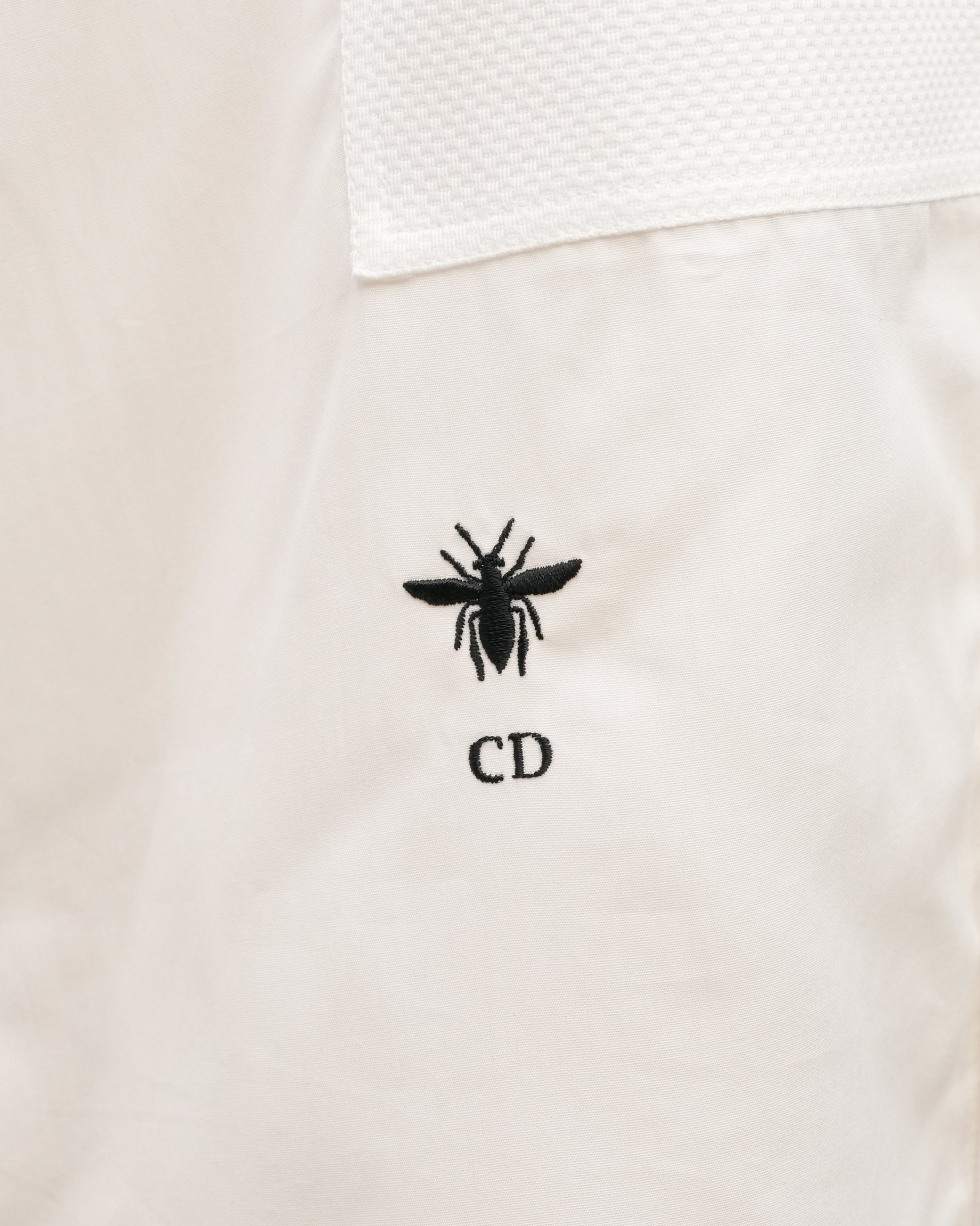 COTTON SLEEVELESS DRESS WHITE WITH BEE EMBROIDERY - SIZE I38