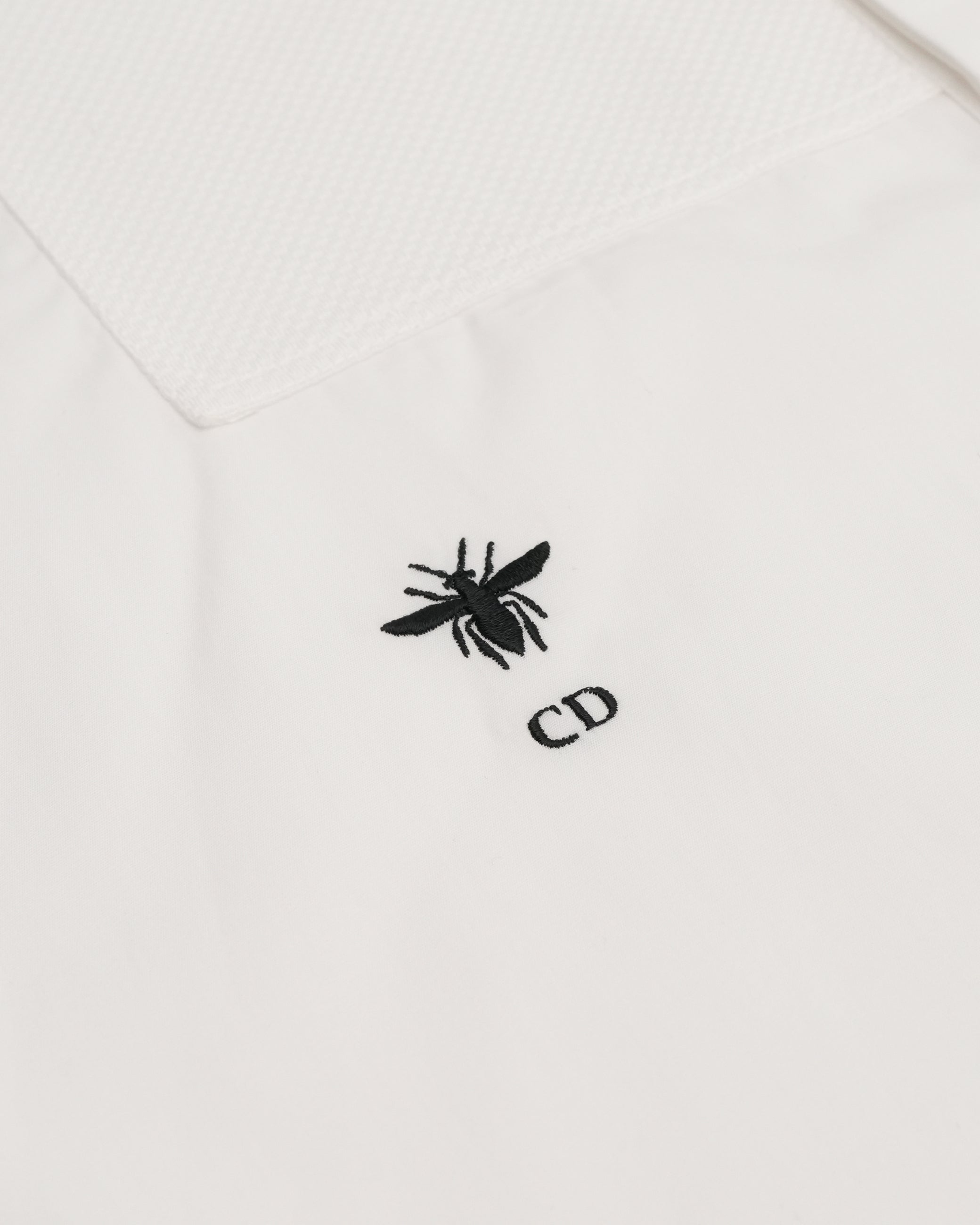 COTTON SLEEVELESS DRESS WHITE WITH BEE EMBROIDERY - SIZE I38