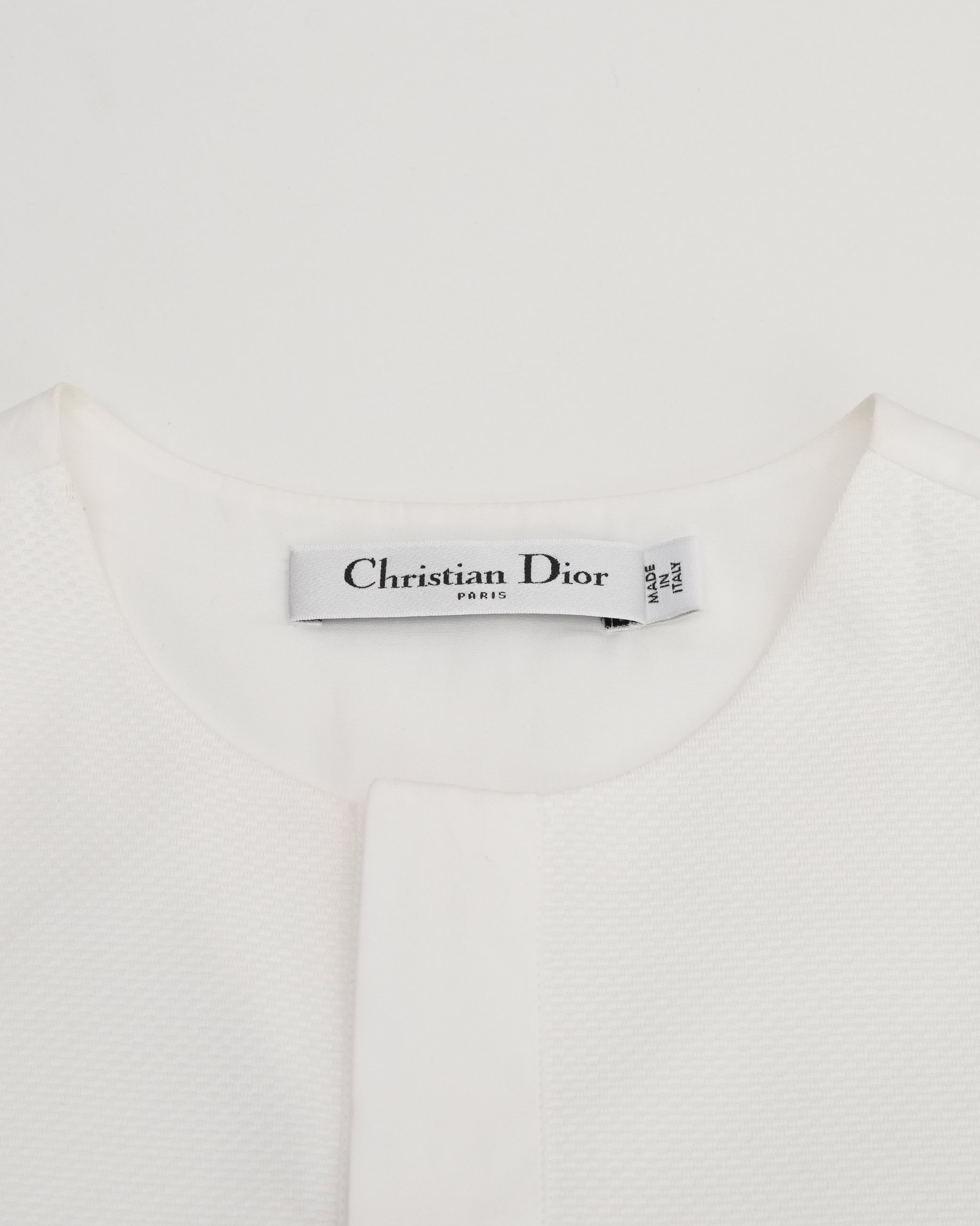 COTTON SLEEVELESS DRESS WHITE WITH BEE EMBROIDERY - SIZE I38